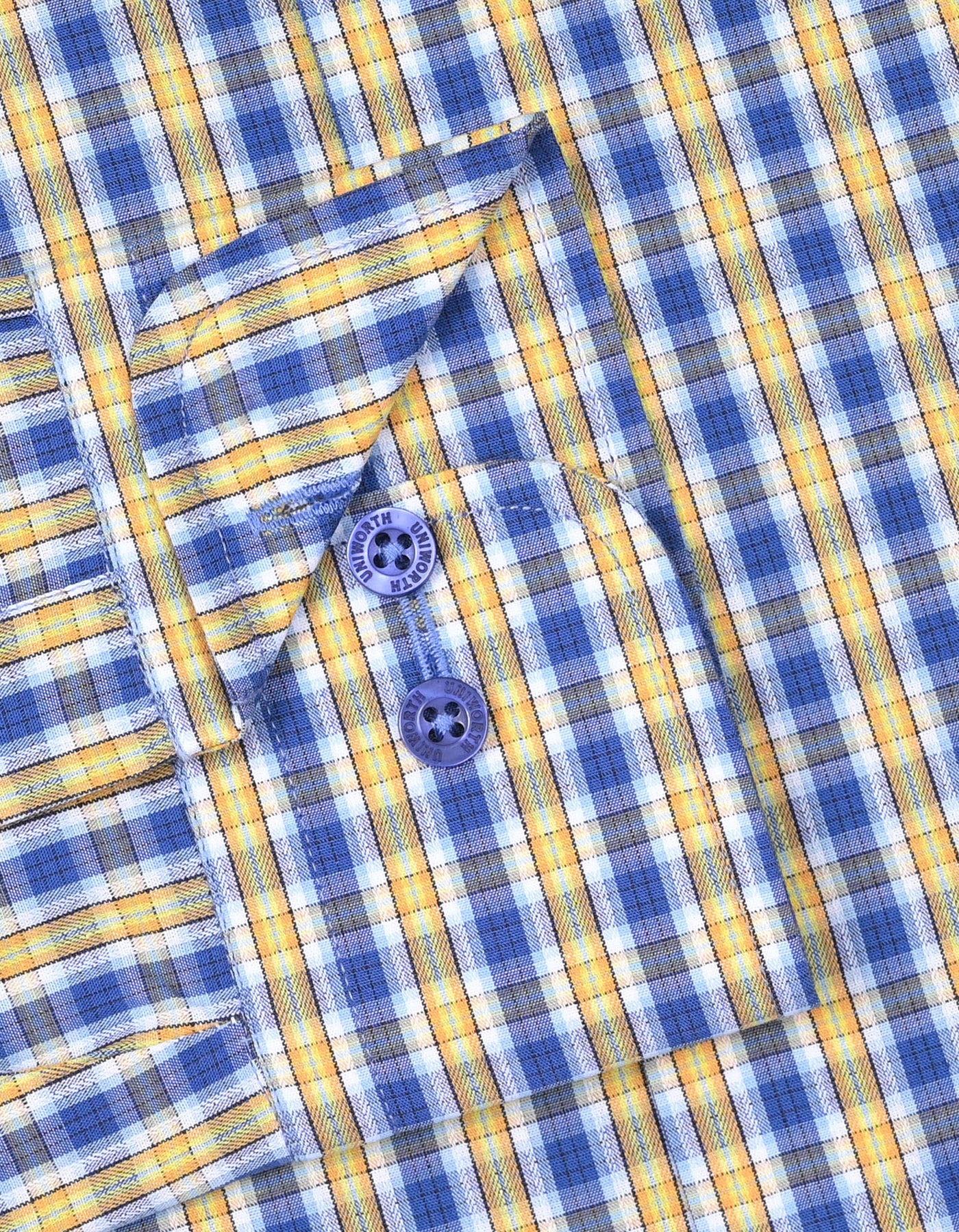 Blue/Yellow Check Tailored Smart Fit Shirt - Image 3