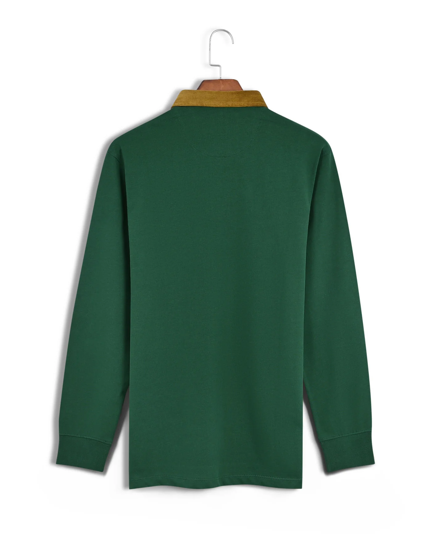 British Green Contrast Collar Cotton Rugby - Image 6