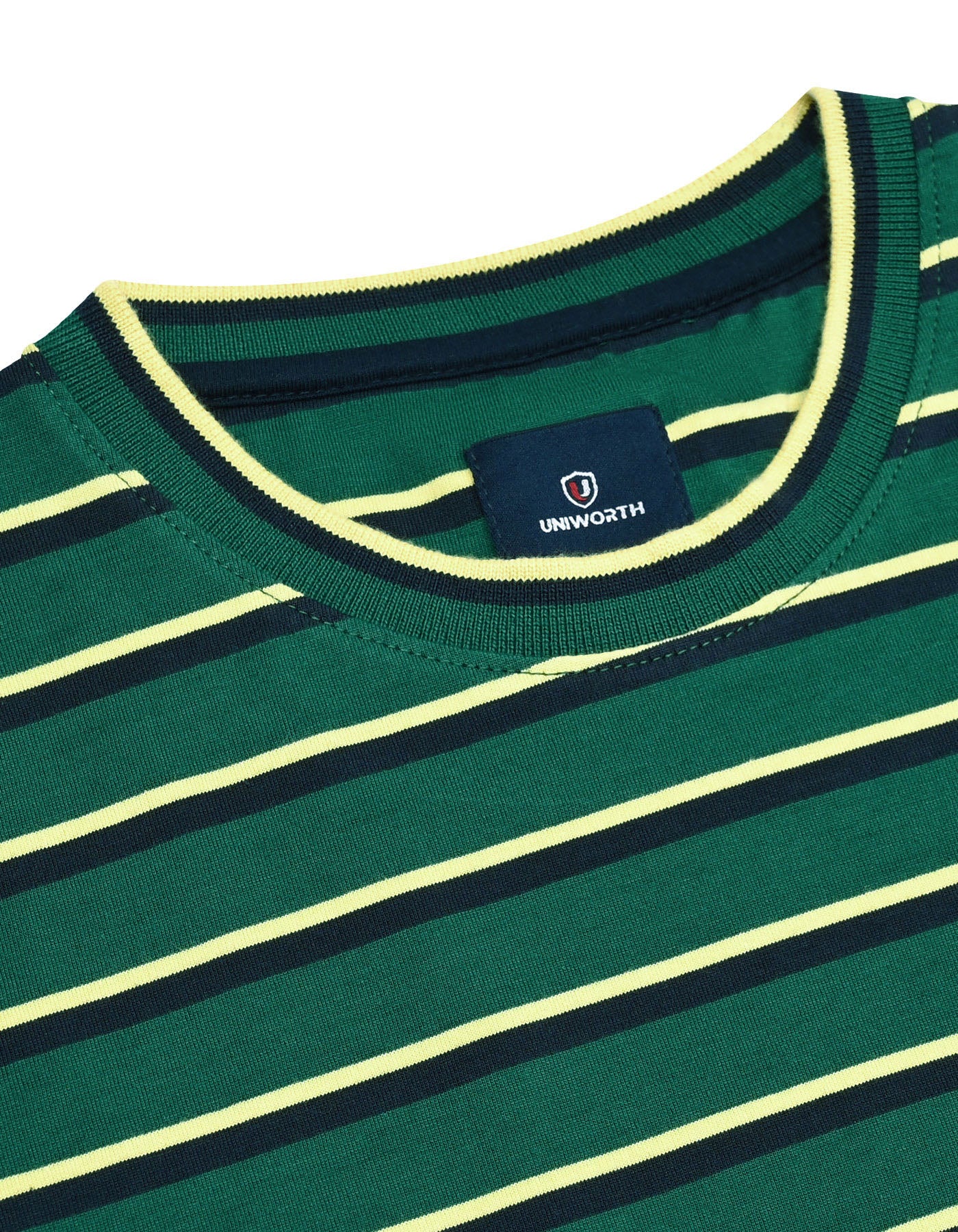 British Green Stripe Crew Neck T-shirt - Image 3