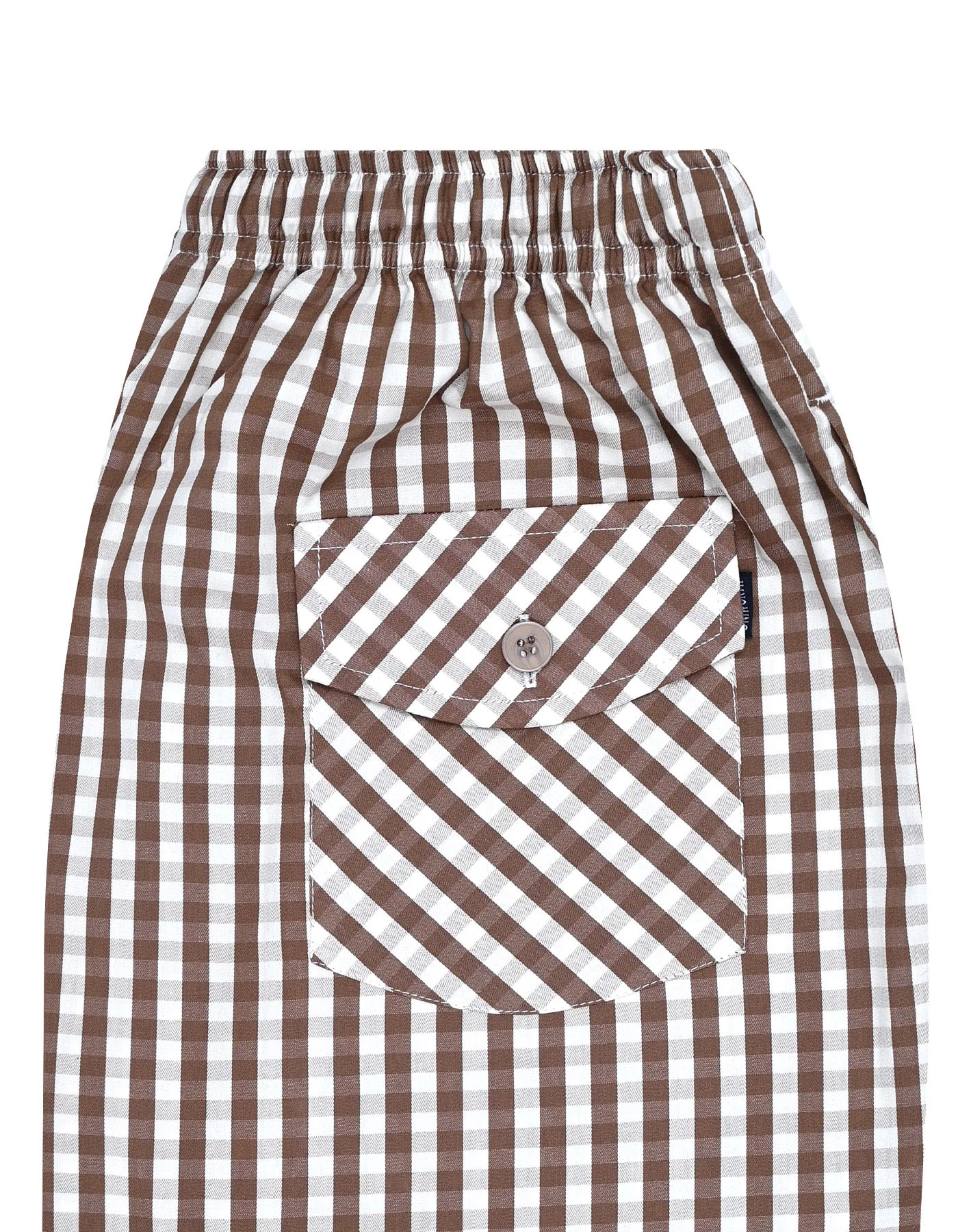 Brown Check Cross Pocket Woven Pajama - Image 3