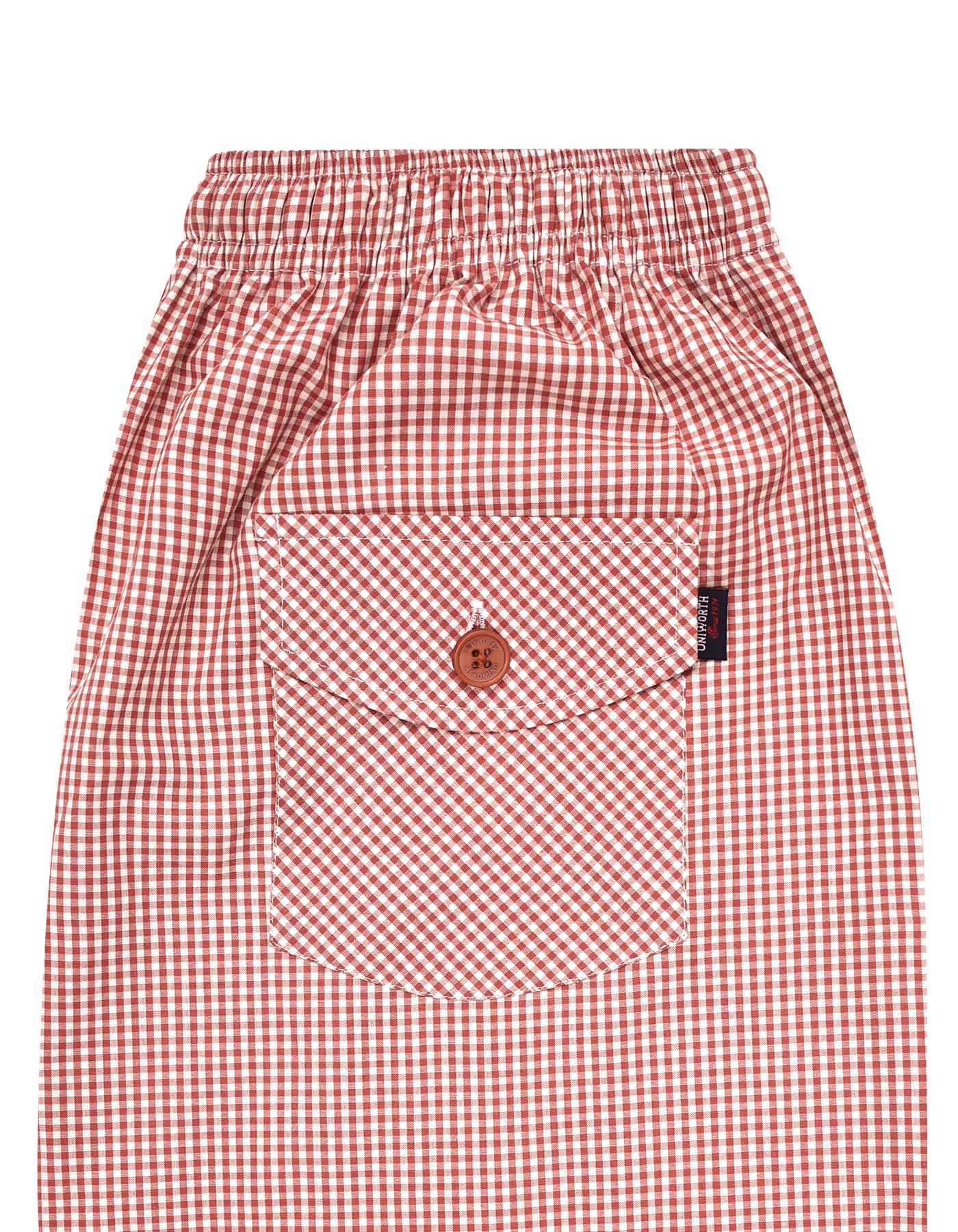 Brown Check Cross Pocket Woven Pajama - Image 3