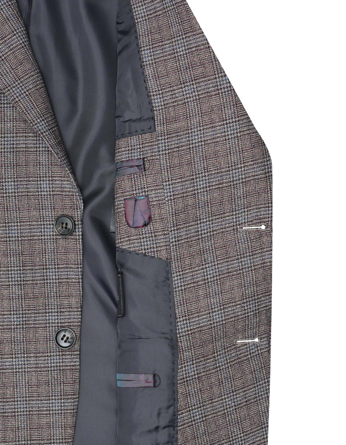 Brown Check Tailored Smart Fit Coat - Image 5