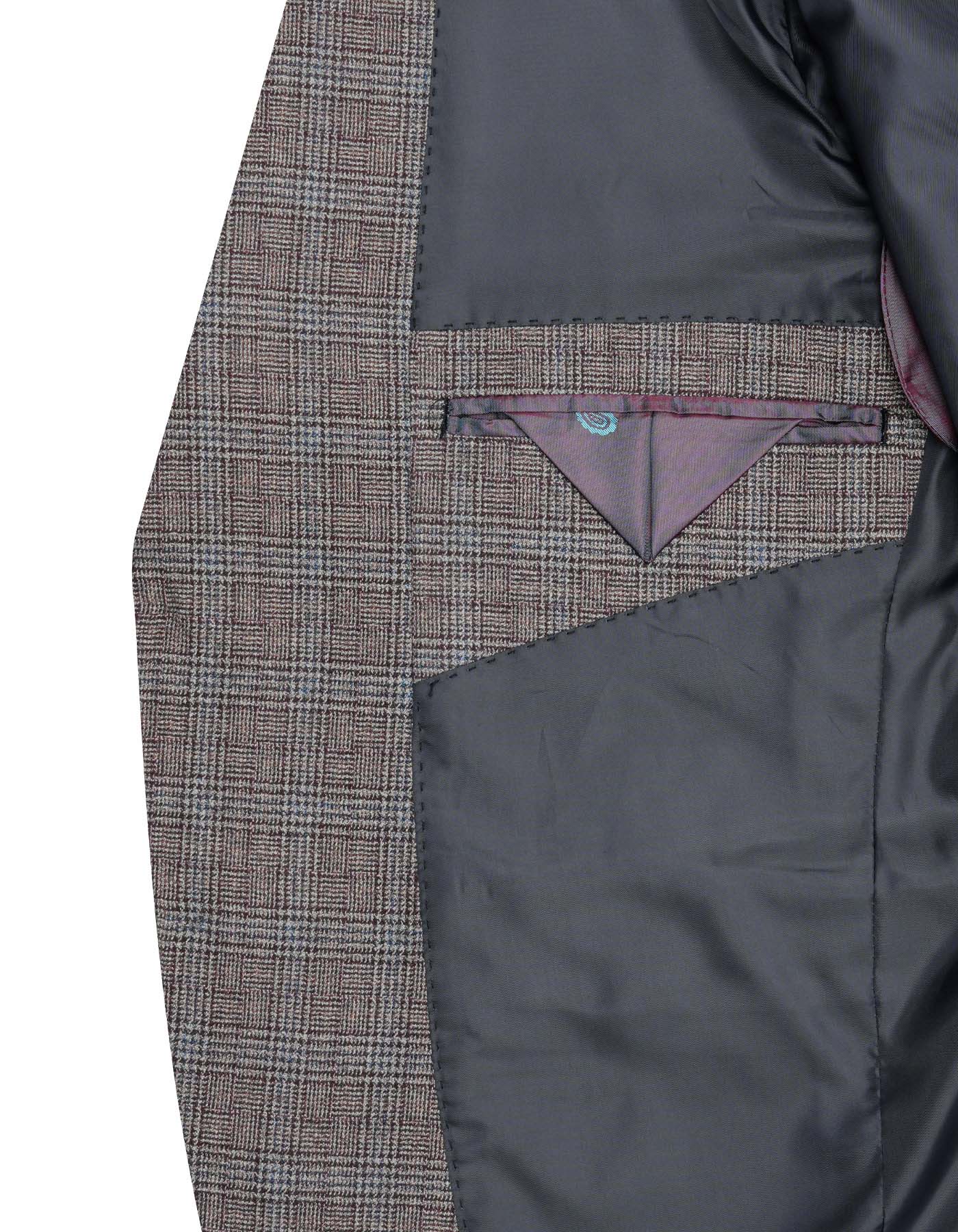 Brown Check Tailored Smart Fit Coat - Image 6