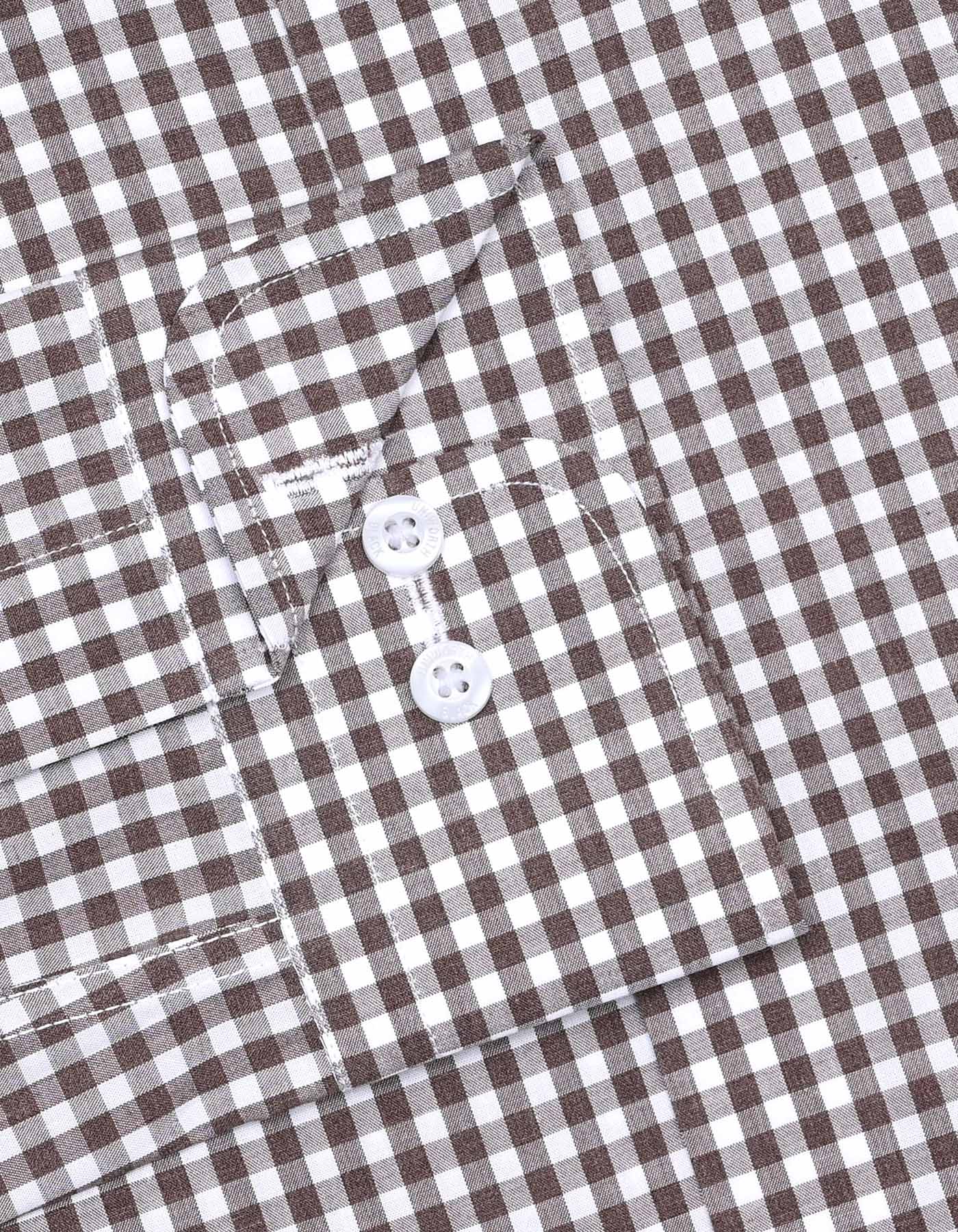 Brown Check Tailored Smart Fit Shirt - Image 3