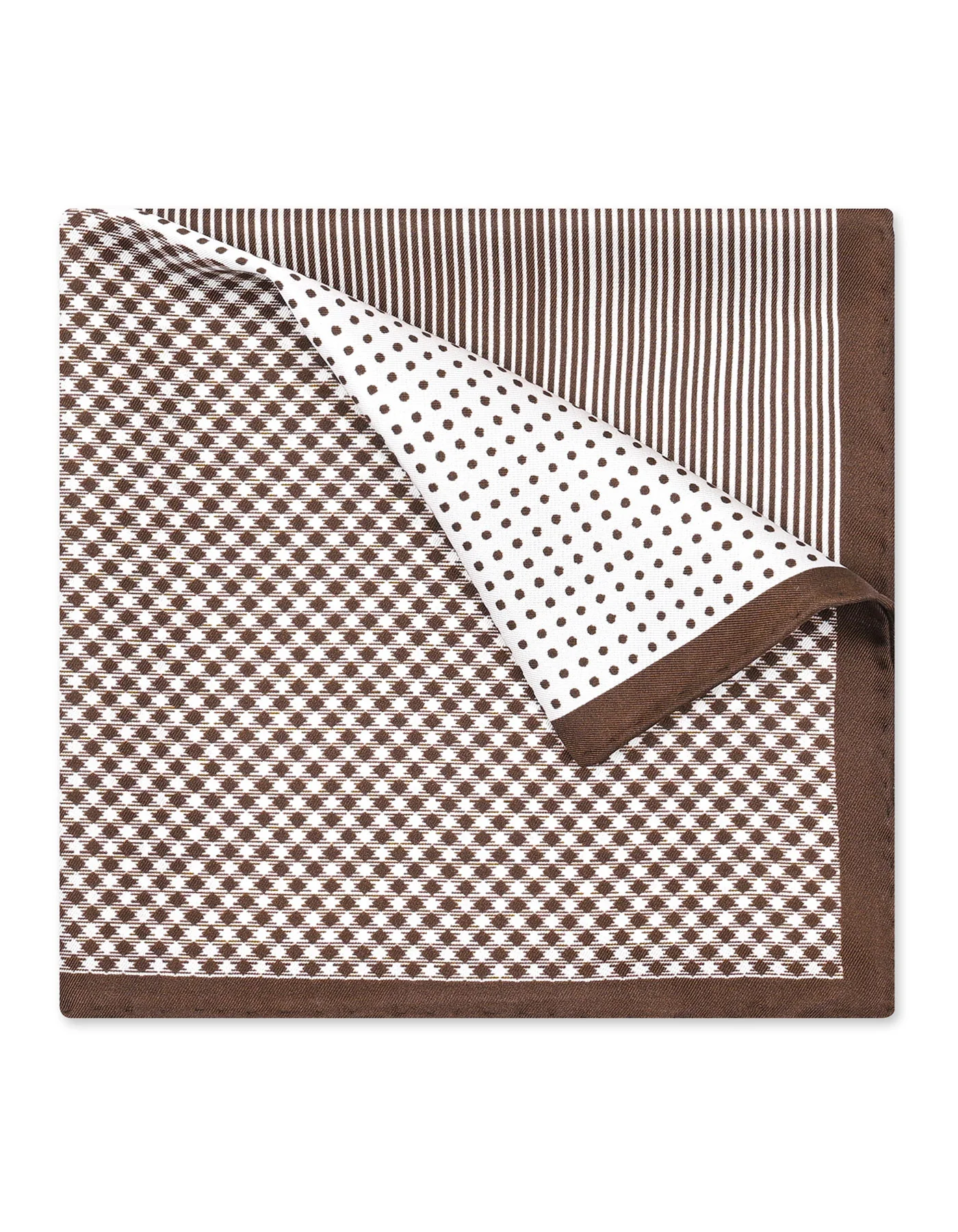 Brown Geometric Pocket Square - Image 3