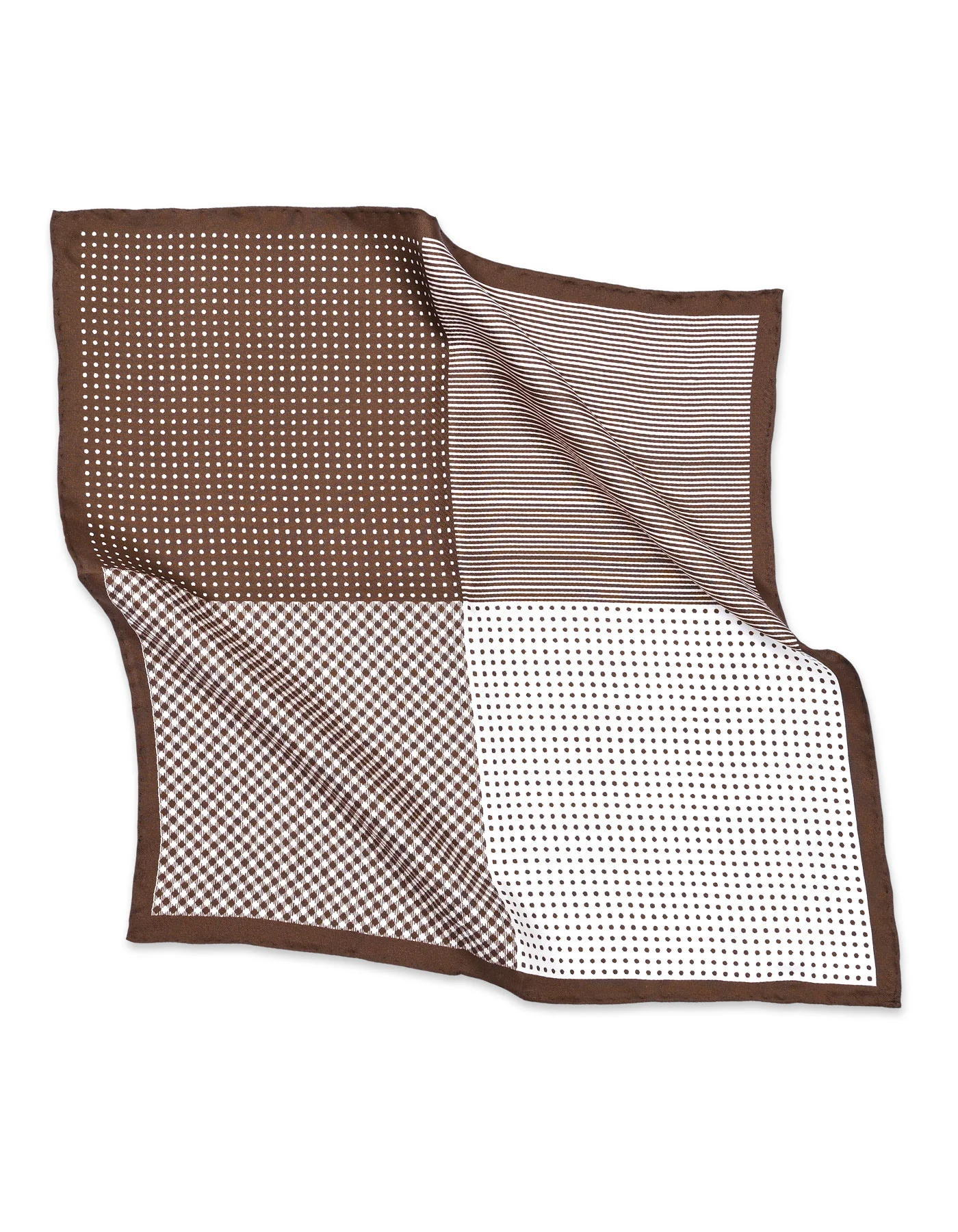 Brown Geometric Pocket Square - Image 4