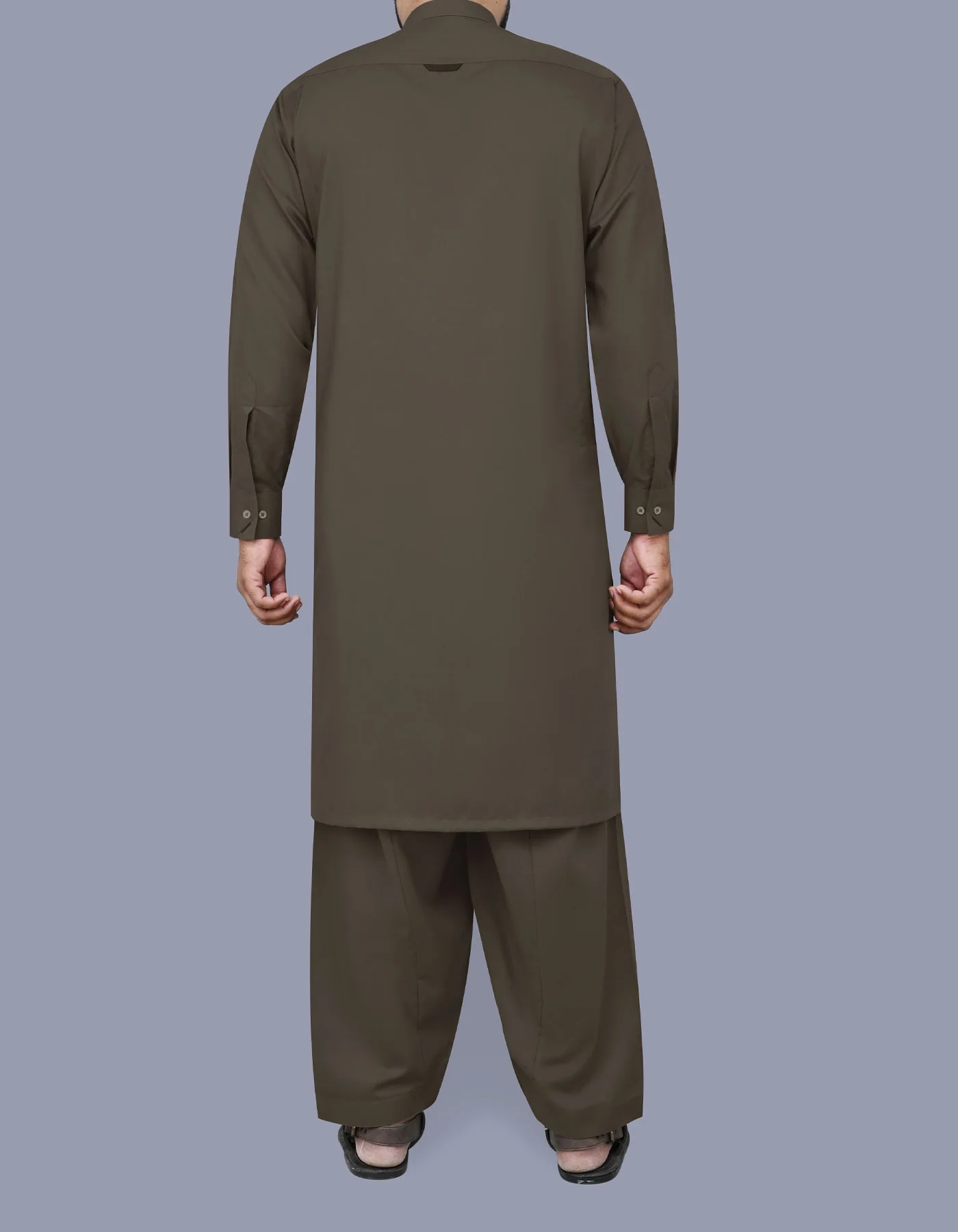 Brown Plain Kameez Shalwar - Image 4