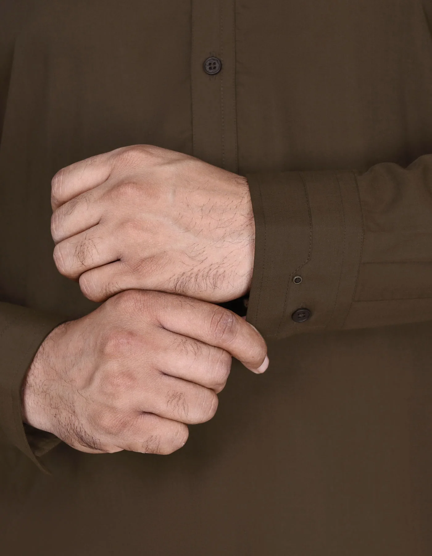 Brown Plain Kameez Shalwar - Image 3