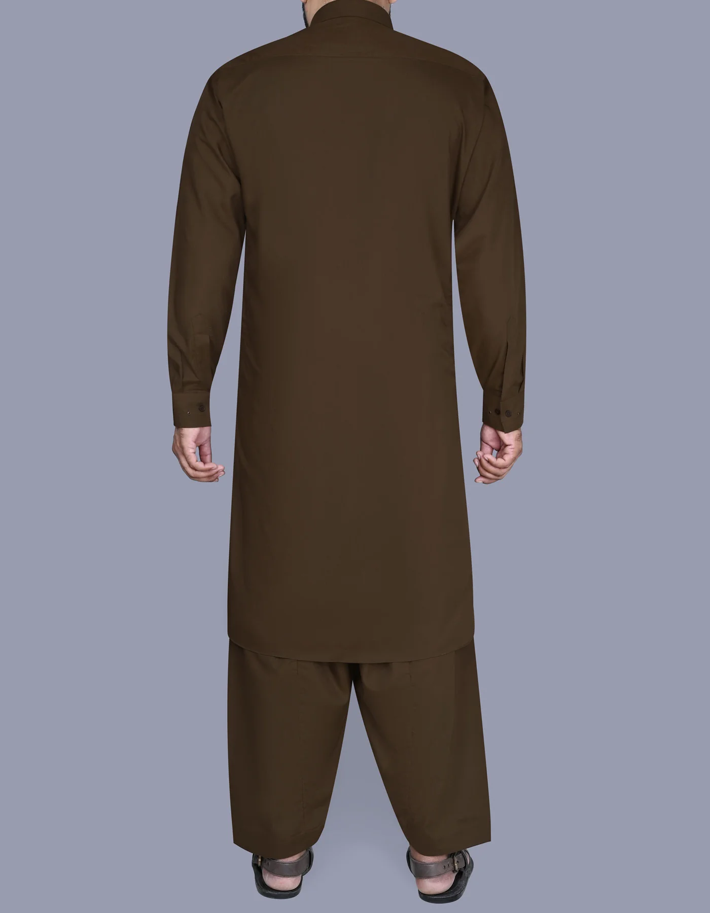 Brown Plain Kameez Shalwar - Image 4