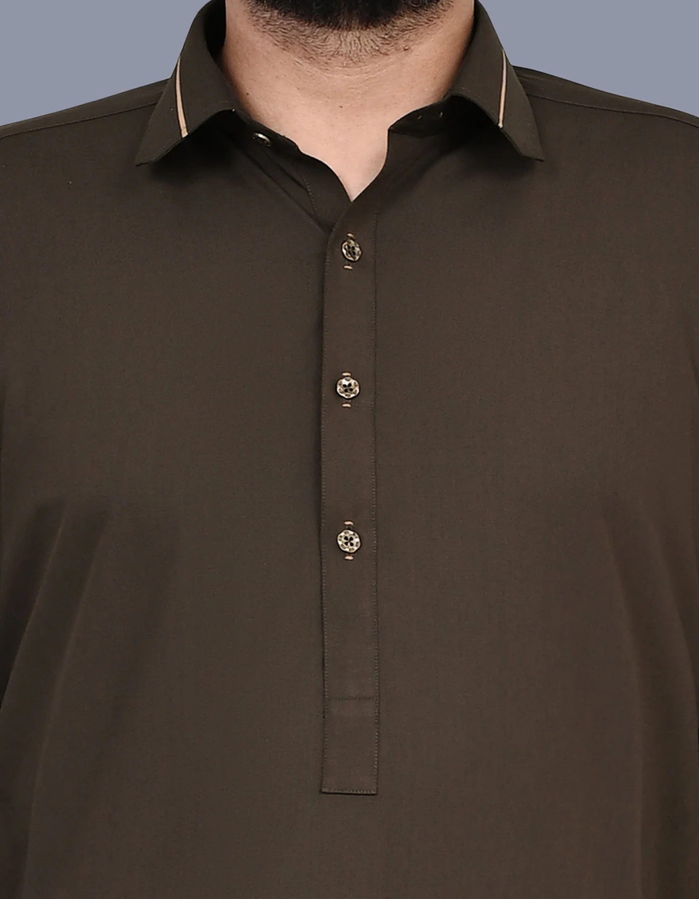 Brown Plain Kameez Shalwar - Image 2