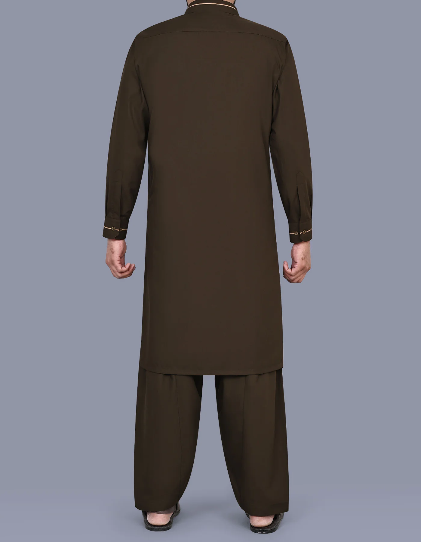 Brown Plain Kameez Shalwar - Image 4