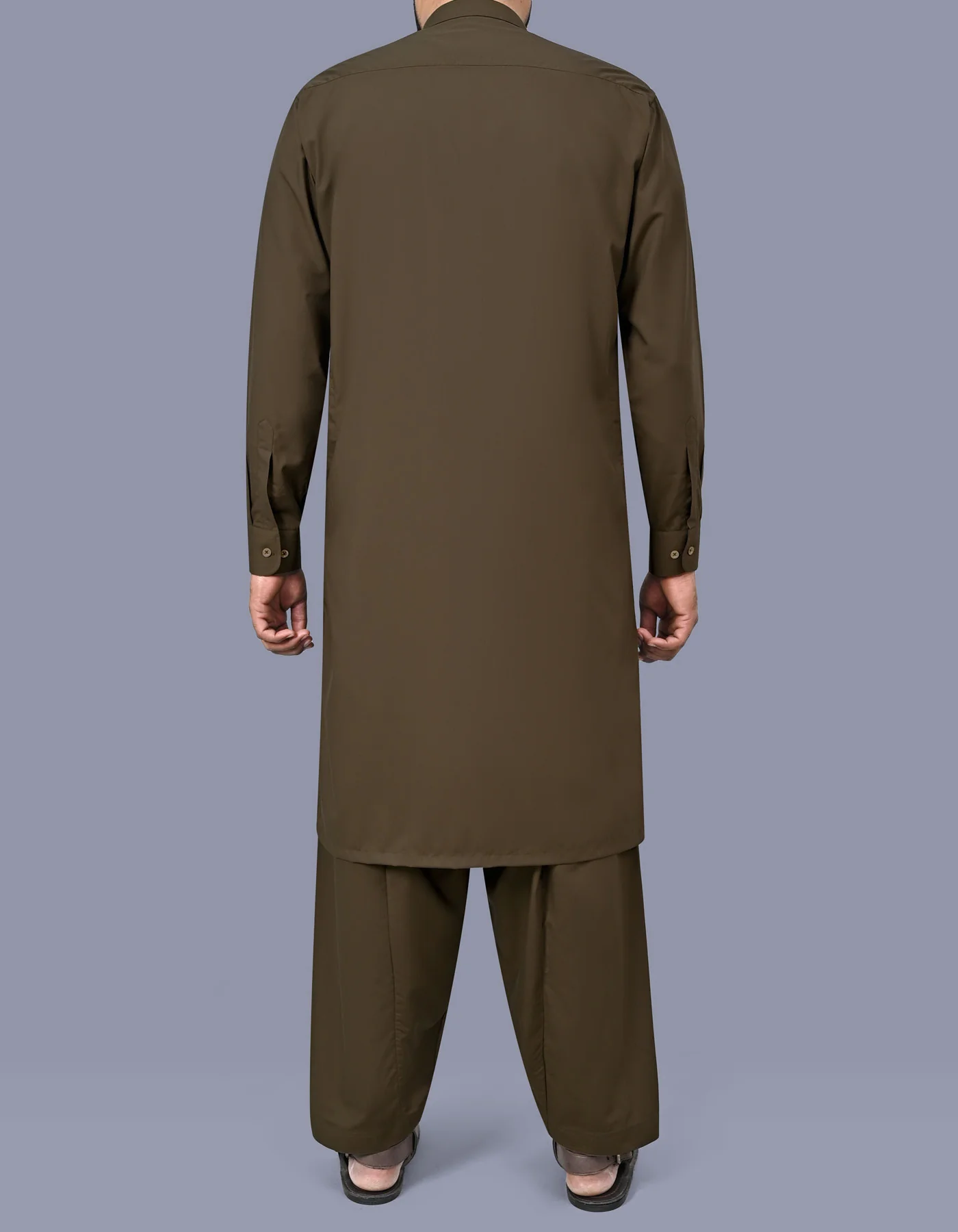 Brown Plain Kameez Shalwar - Image 4