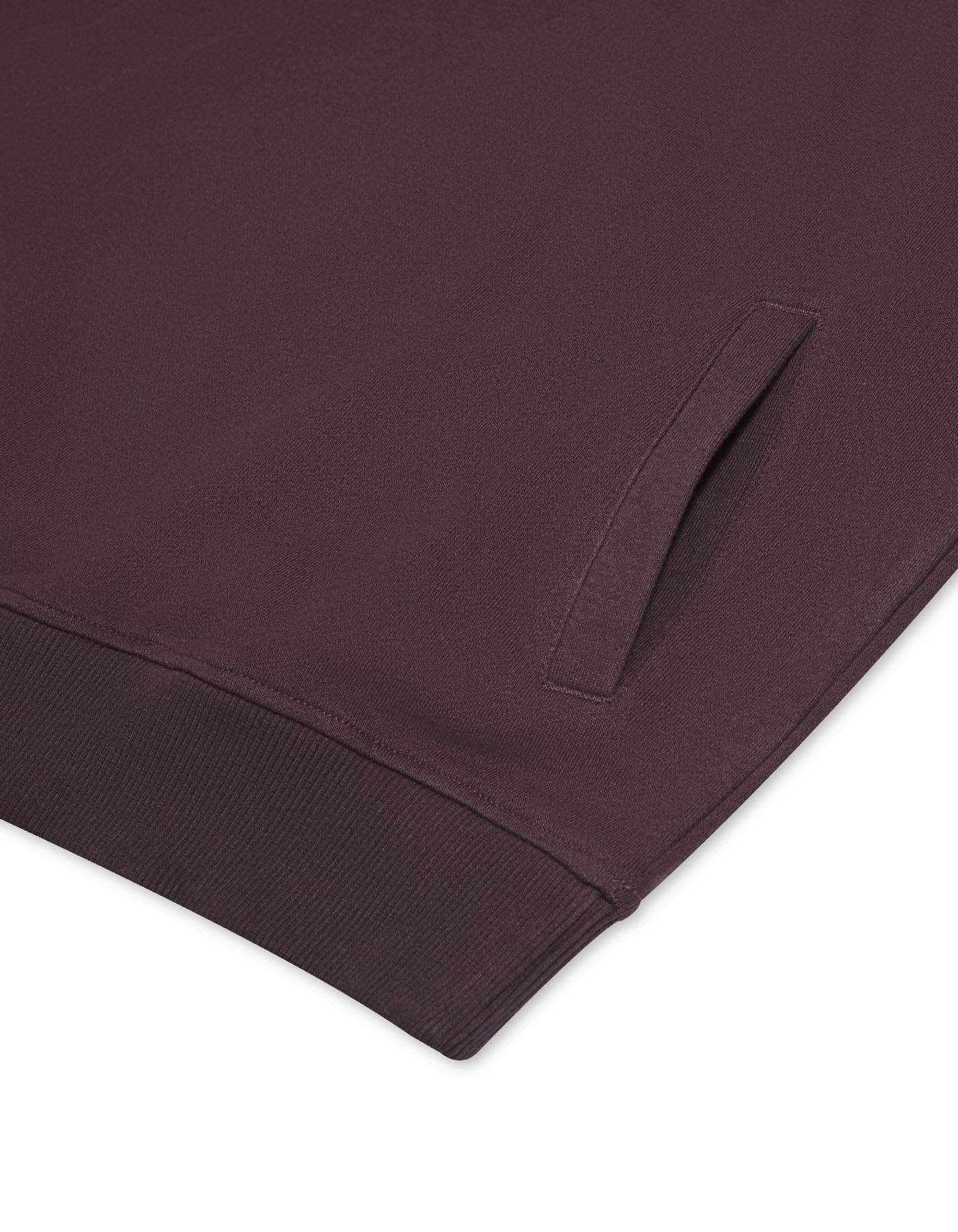 Brown Plain Relax Fit Half Zipper - Image 5