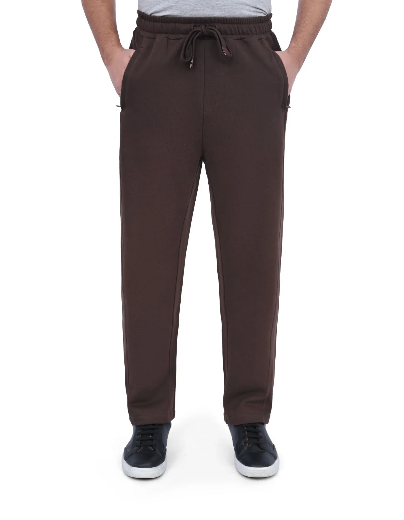Brown Plain Relax Fit Sweatpants