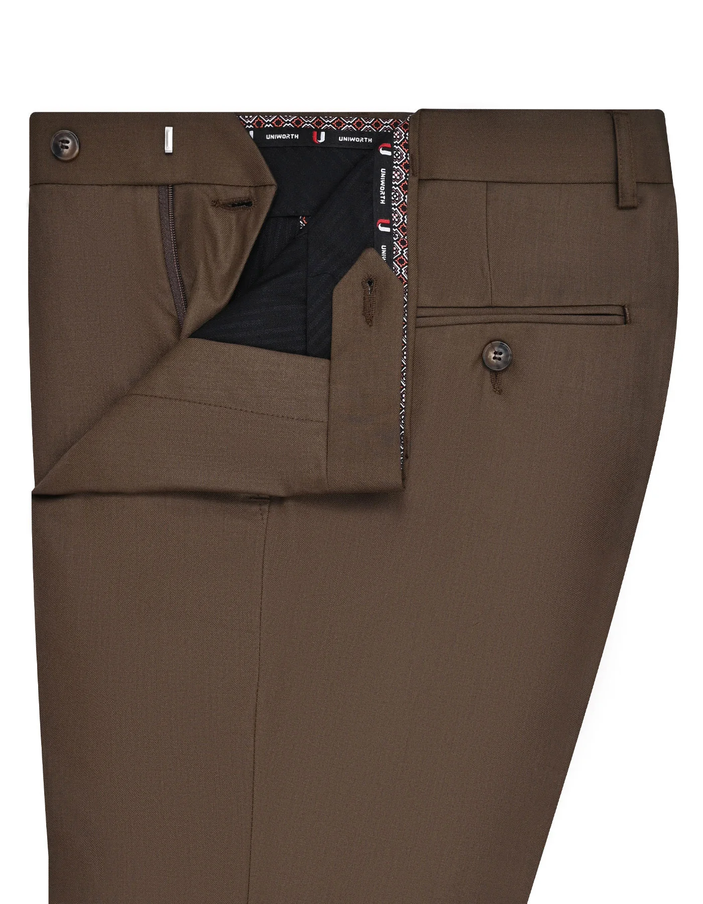 Brown Plain Smart Fit Formal Trouser - Image 2