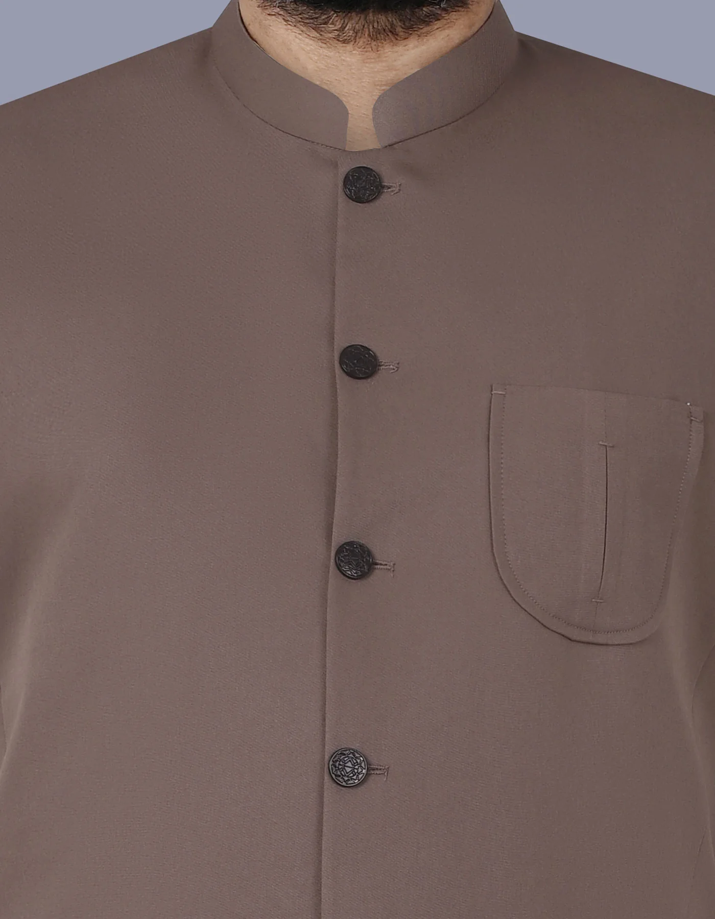 Brown Plain Smart Fit Waistcoat - Image 2