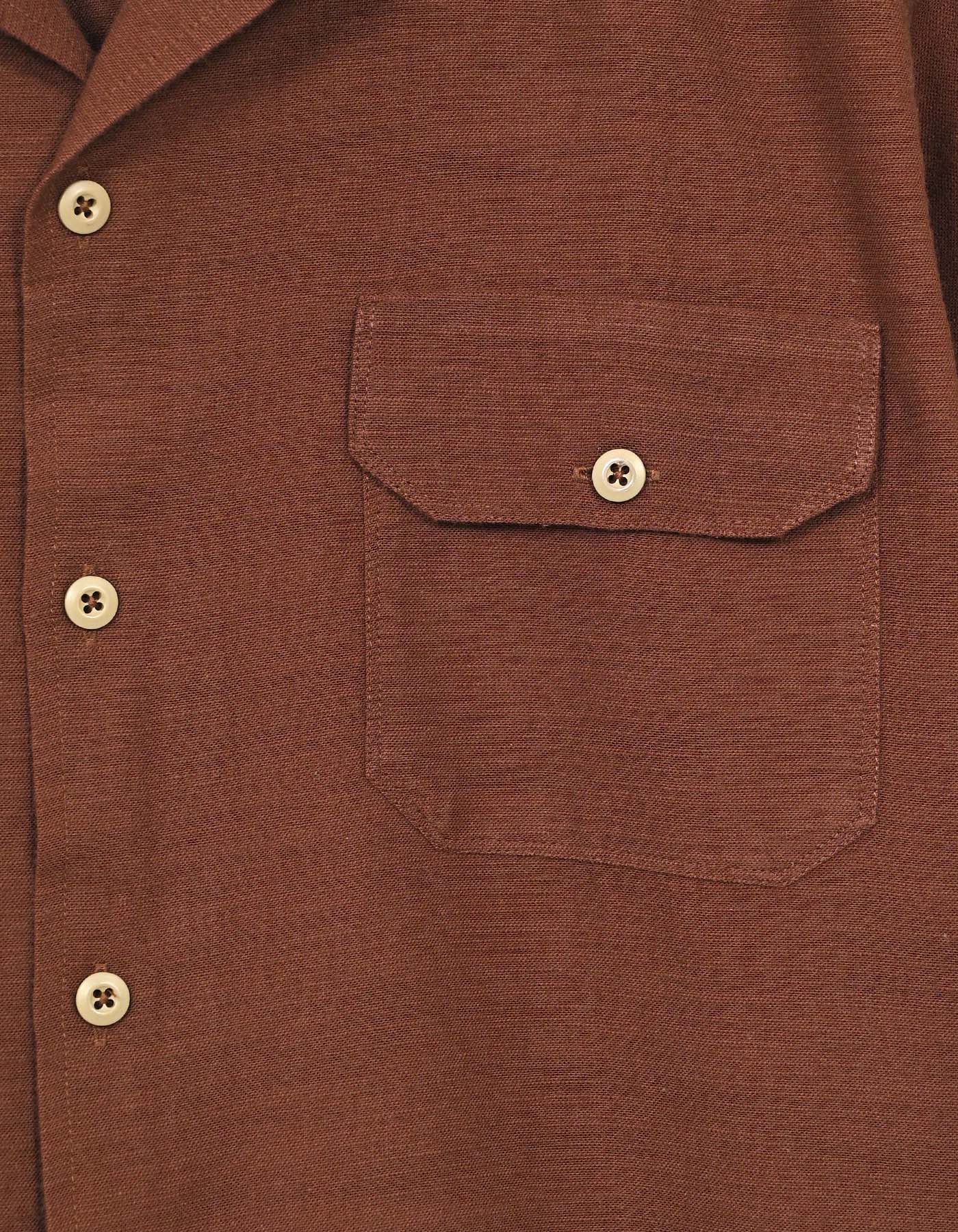 Brown Plain Tailored Smart Fit Cuban Collar Shirt - Image 4