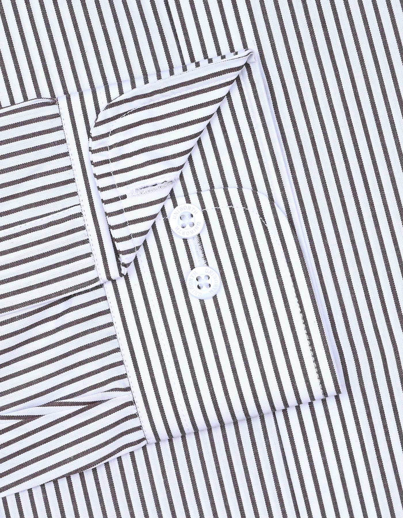 Brown Stripe Classic Fit Shirt - Image 3