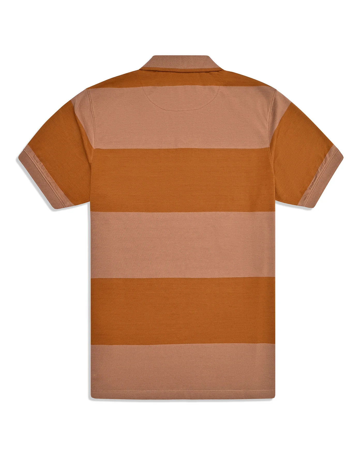 Brown Stripe Pique Polo Shirt - Image 5