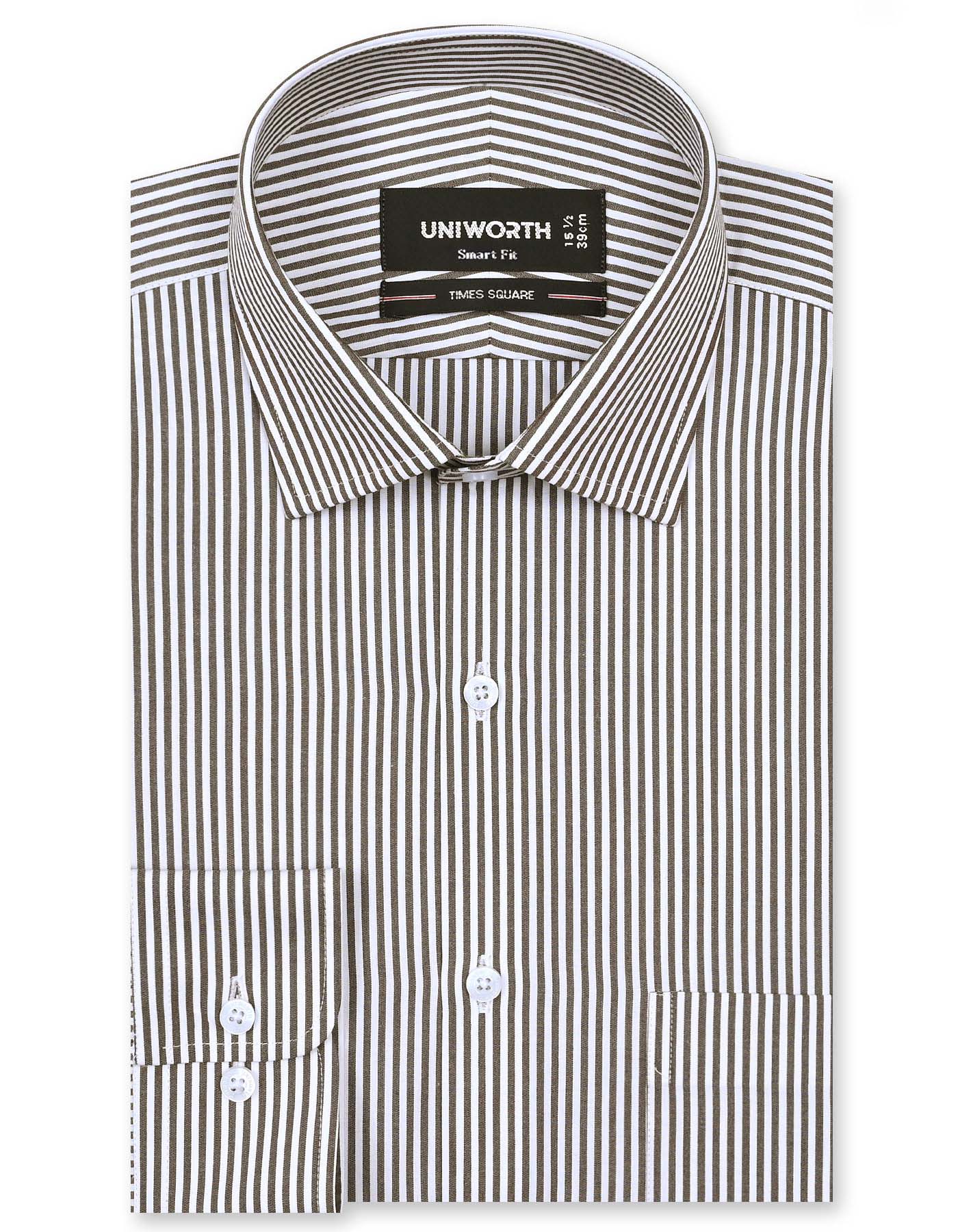 Brown Stripe Tailored Smart Fit Shirt