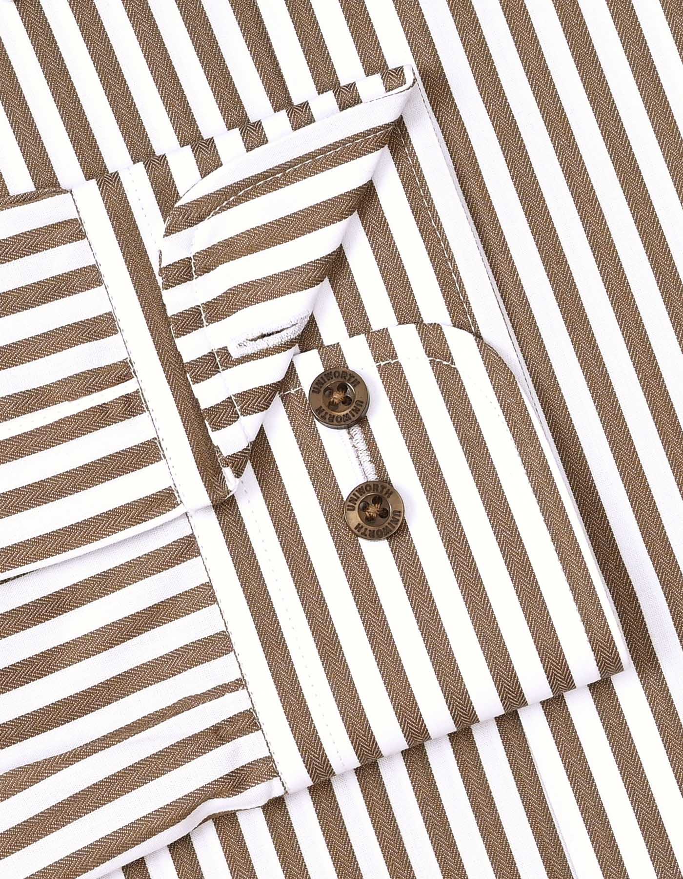 Brown Stripe Tailored Smart Fit Shirt - Image 3