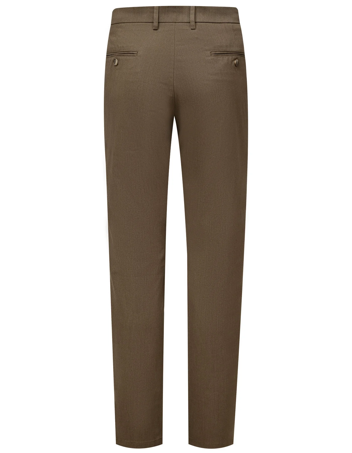 Brown Texture Classic Fit Cotton Trouser - Image 5