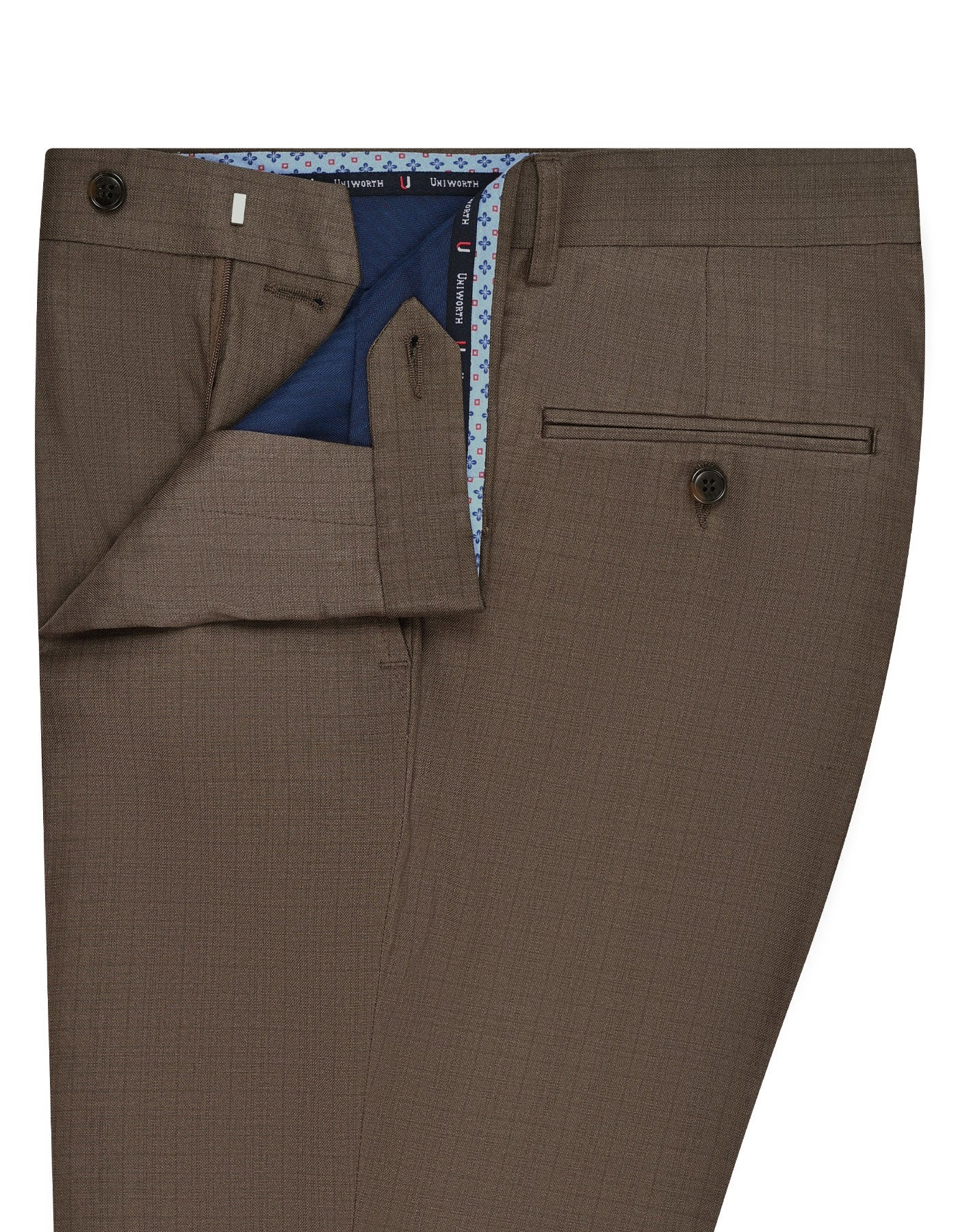 Brown Texture Classic Fit Formal Trouser - Image 2