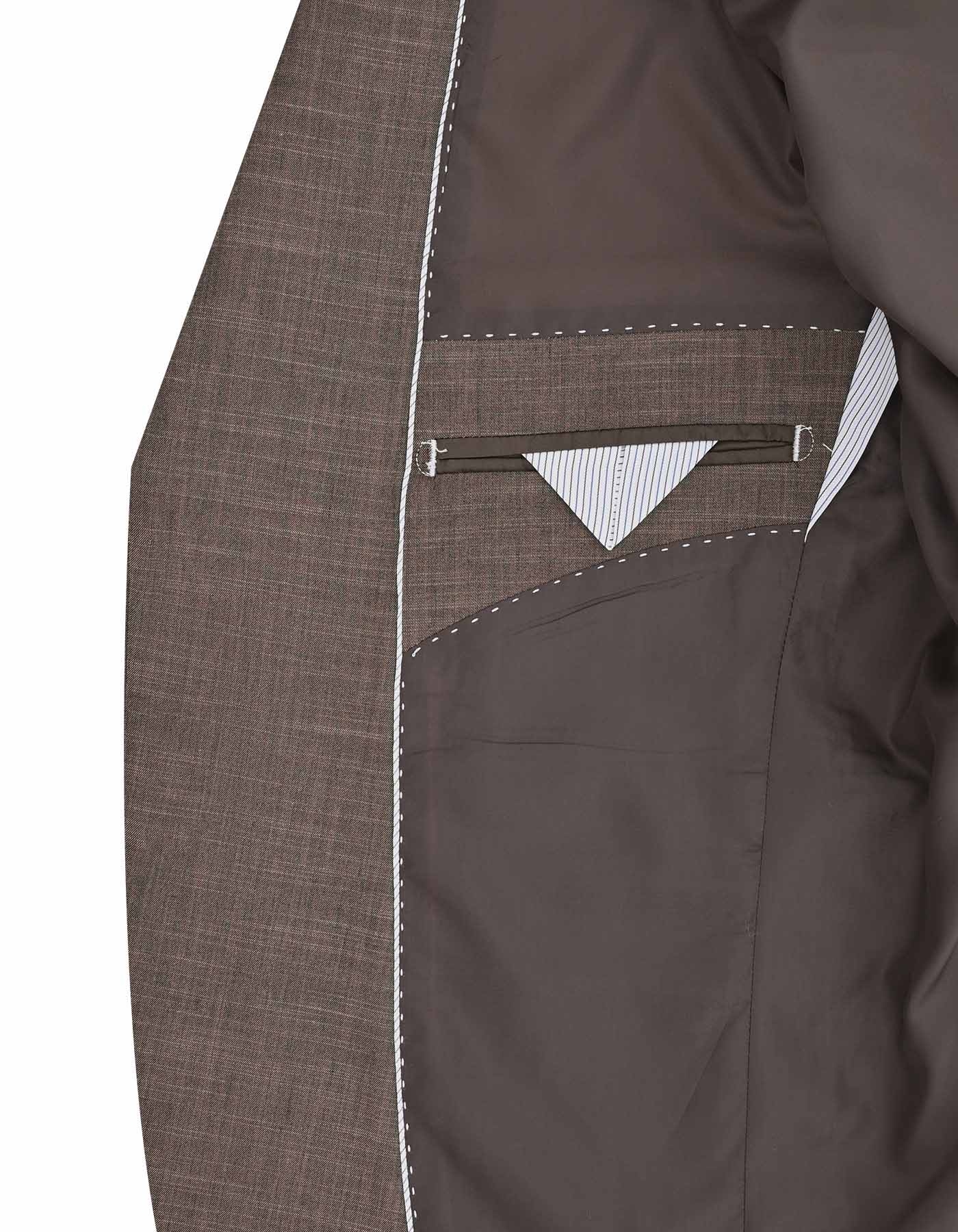 Brown Texture Classic Fit Suit - Image 6