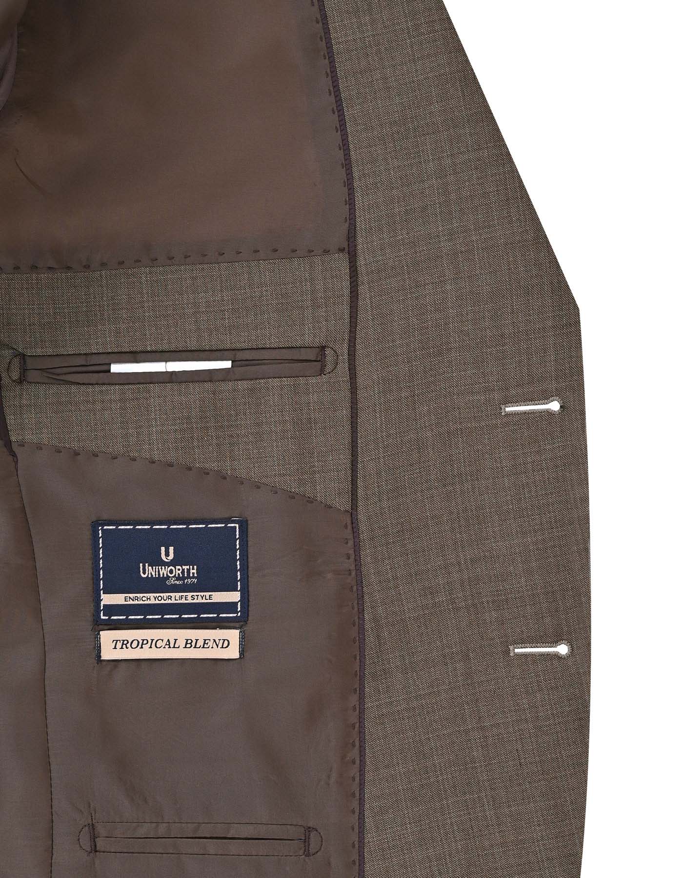 Brown Texture Classic Fit Suit - Image 4