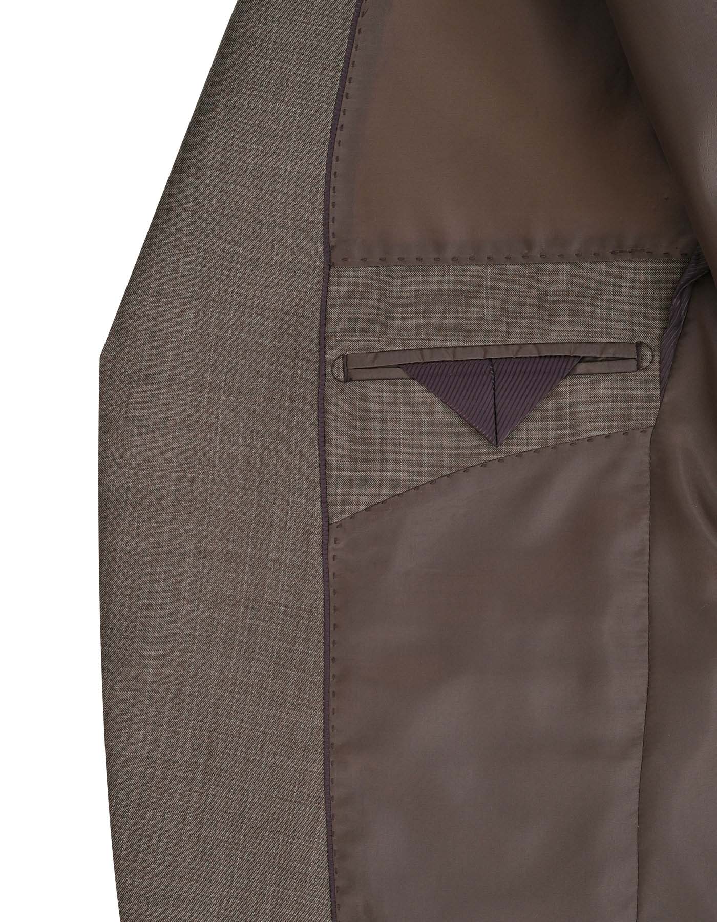 Brown Texture Classic Fit Suit - Image 5
