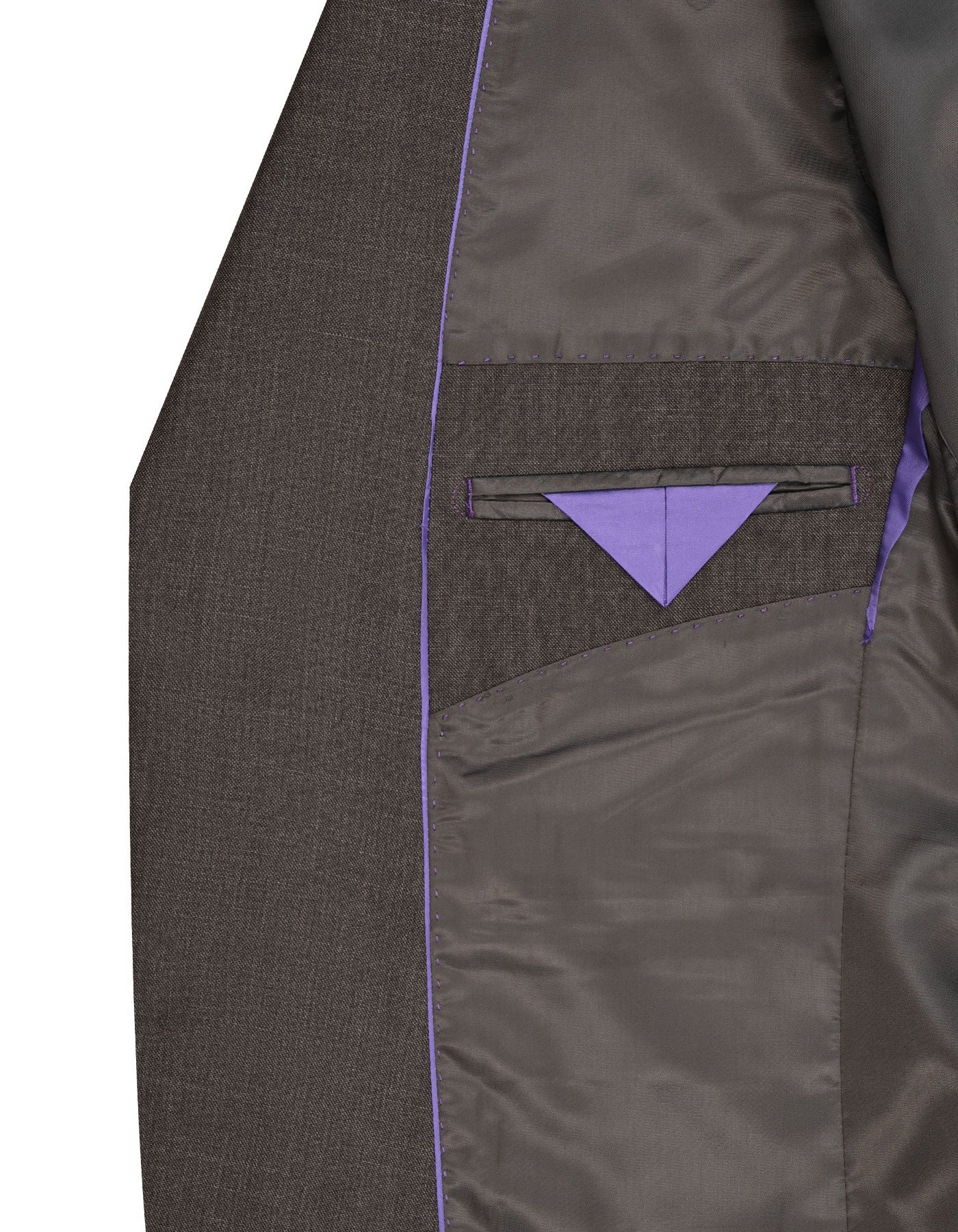 Brown Texture Classic Fit Suit - Image 6