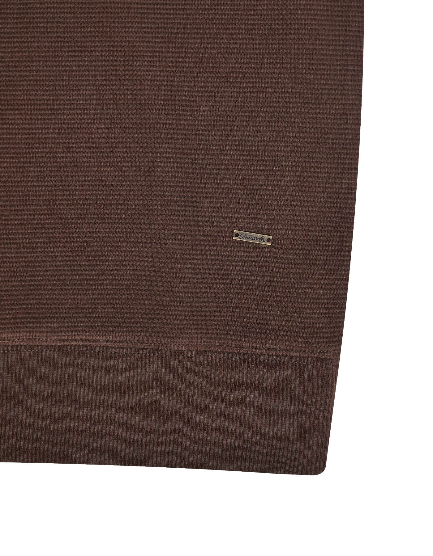 Brown Texture Color Block Sweatshirt - Image 4