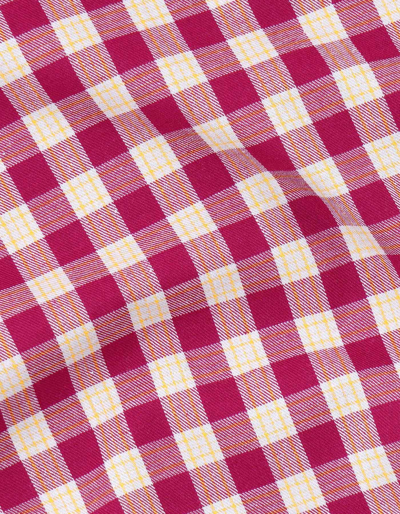 Burgundy Check Classic Fit Shirt - Image 6