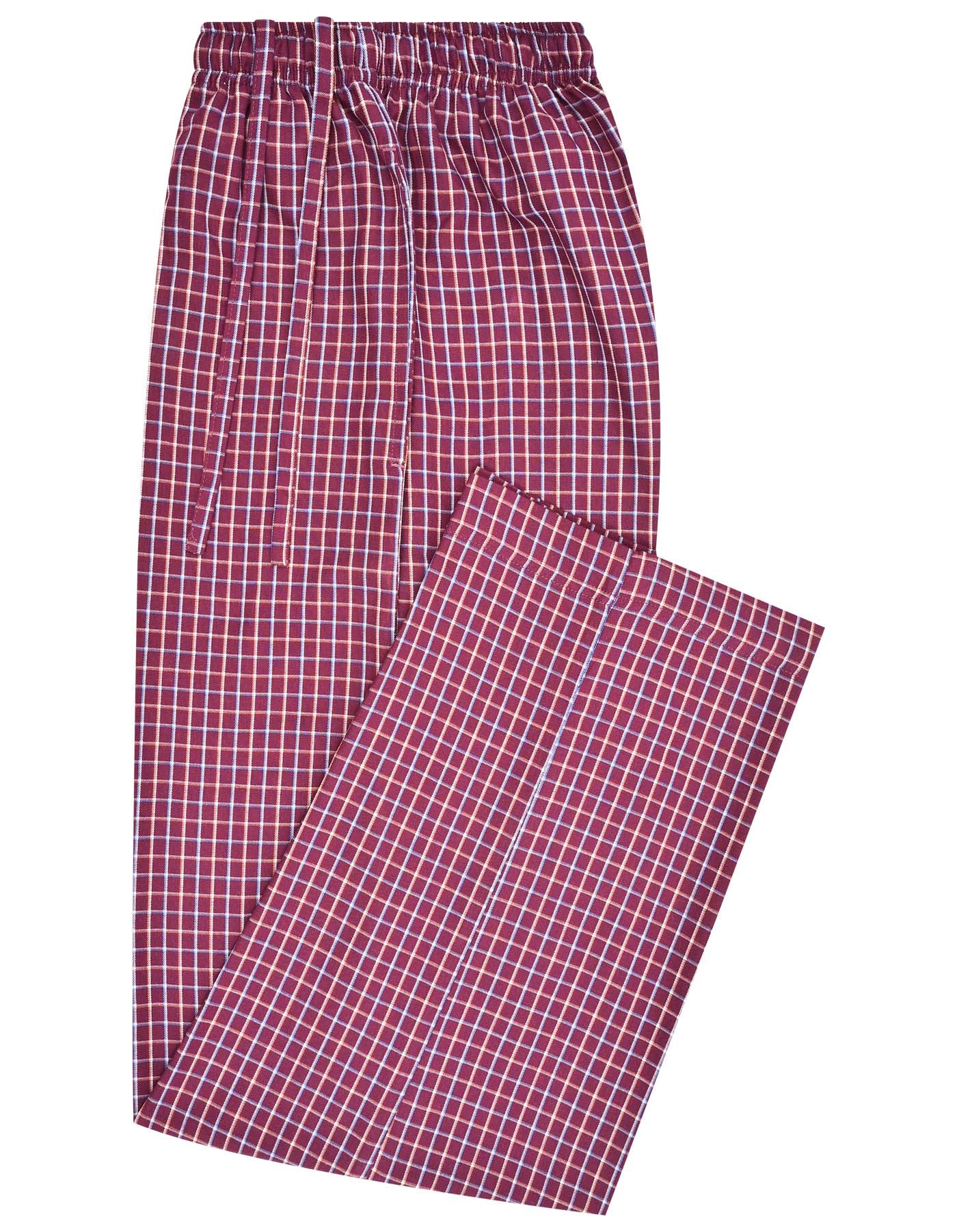 Burgundy Check Cross Pocket Woven Pajama