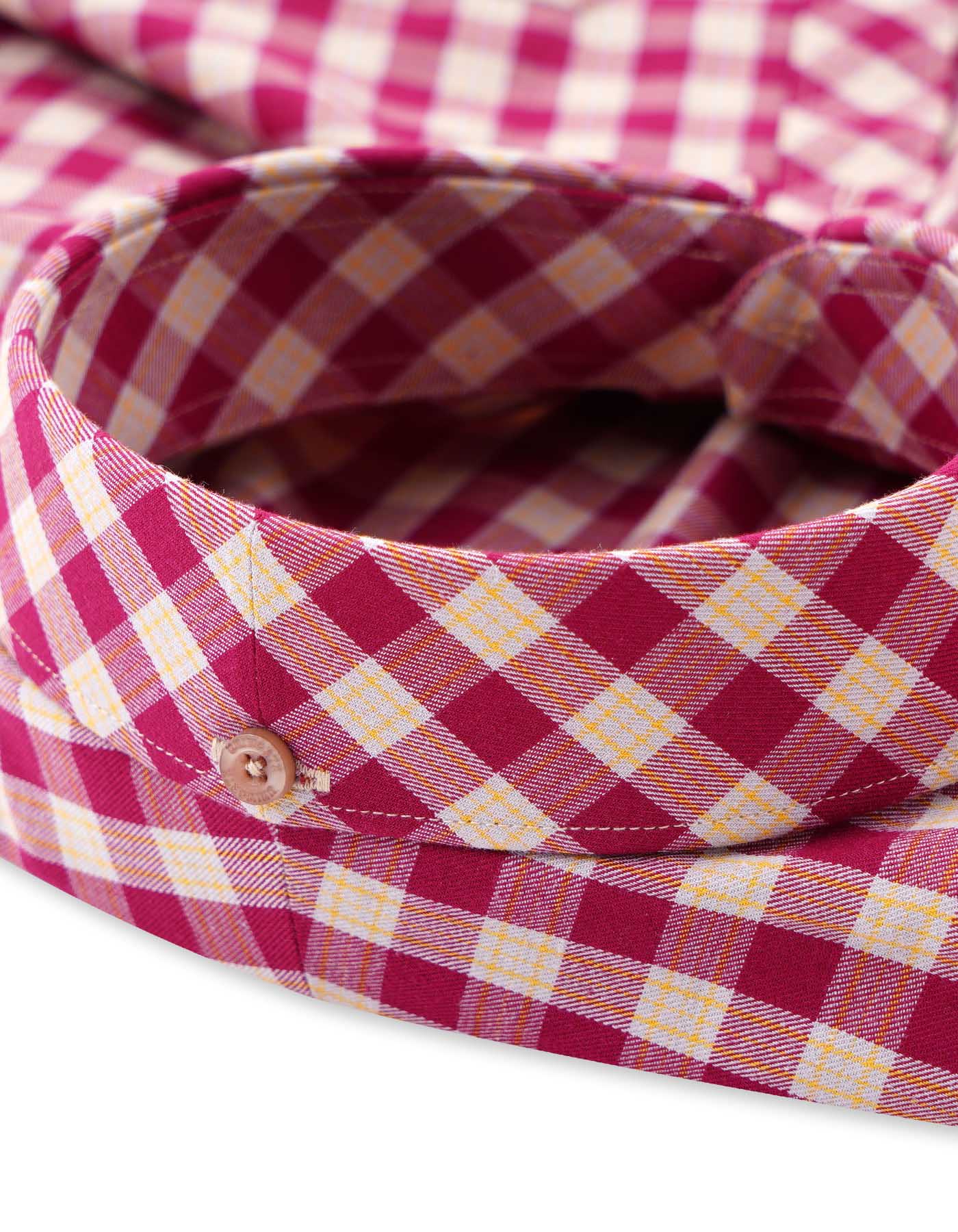 Burgundy Check Tailored Smart Fit Shirt - Image 4