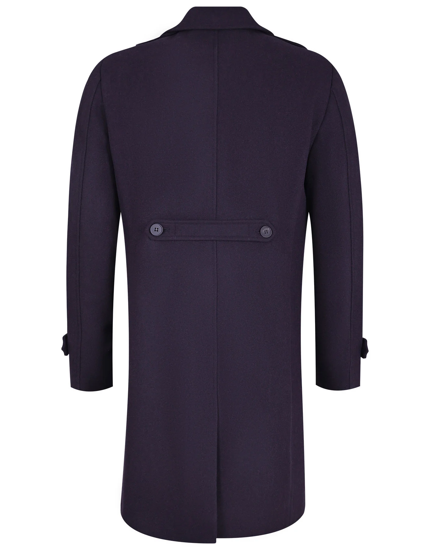 Burgundy Notch Lapel Long Coat - Image 6