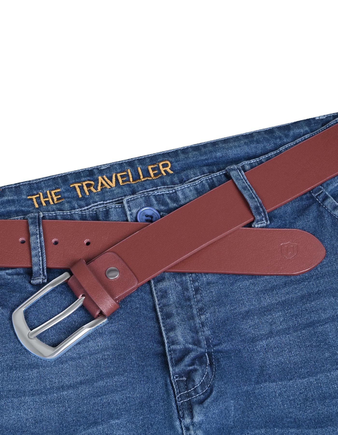 Burgundy Plain Casual Belt - Image 3