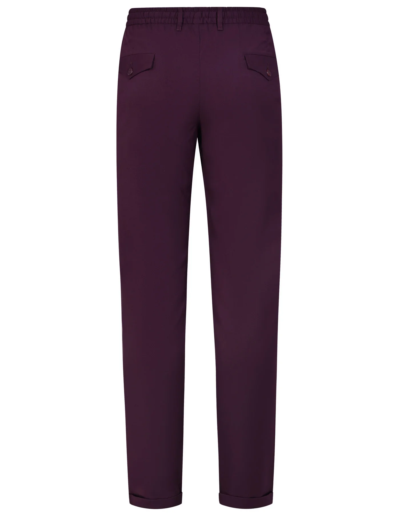 Burgundy Plain Tailored Smart Fit Casual Pant - Image 4