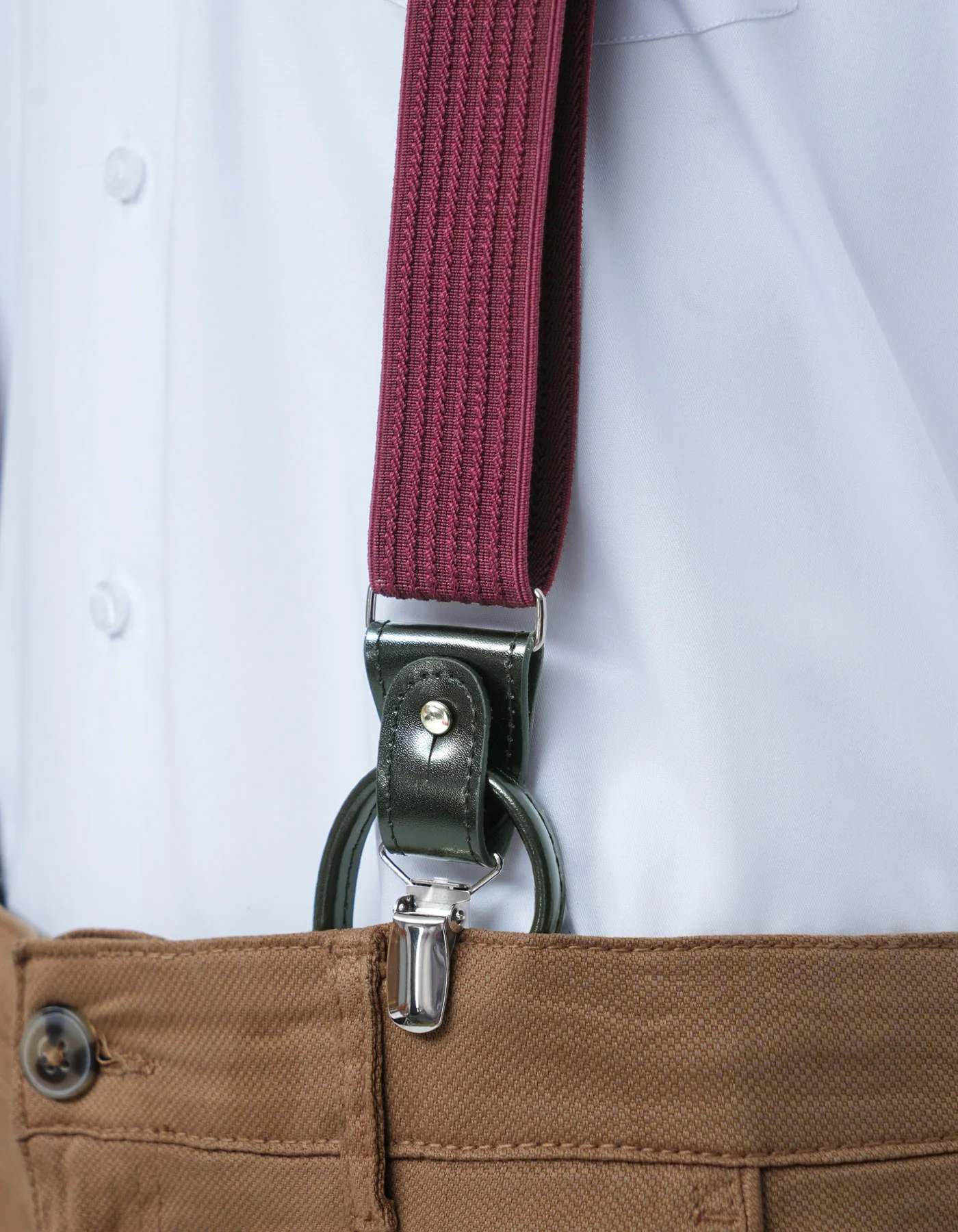 Burgundy Y-Back Suspenders - Image 2