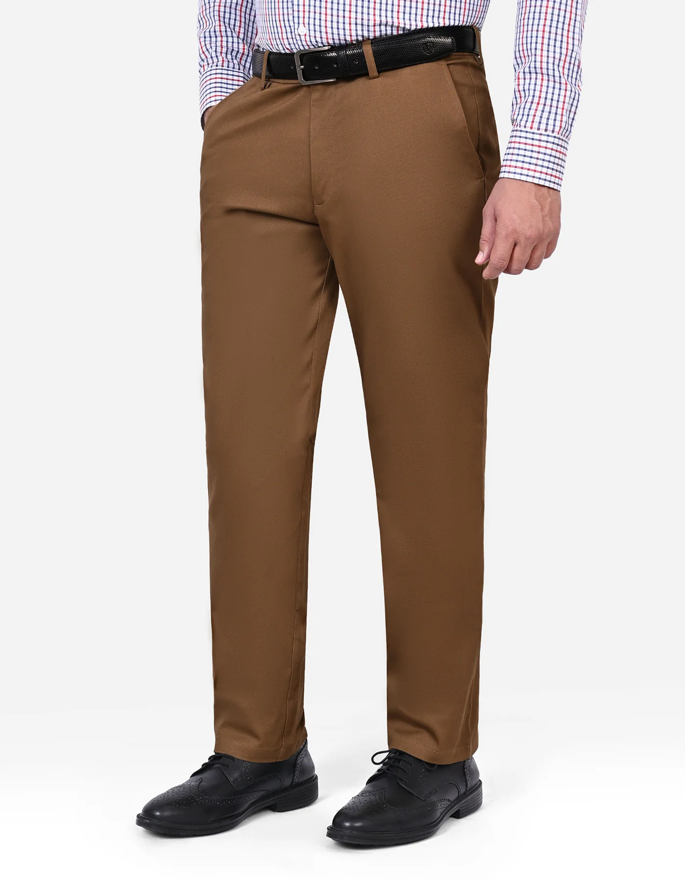 Camel Classic Fit Cotton Trouser
