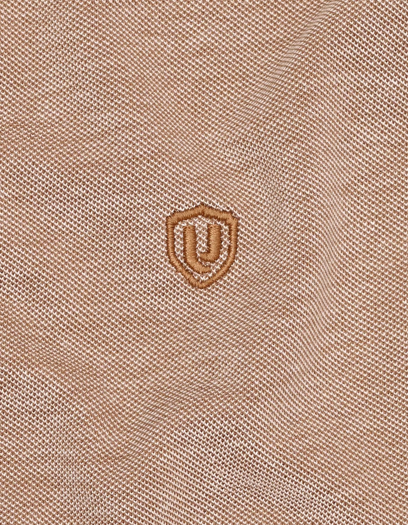 Camel Plain Pique Polo Shirt - Image 5