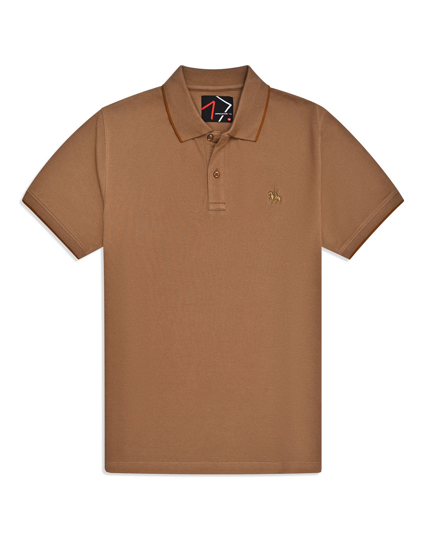 Camel Plain Pique Polo Shirt