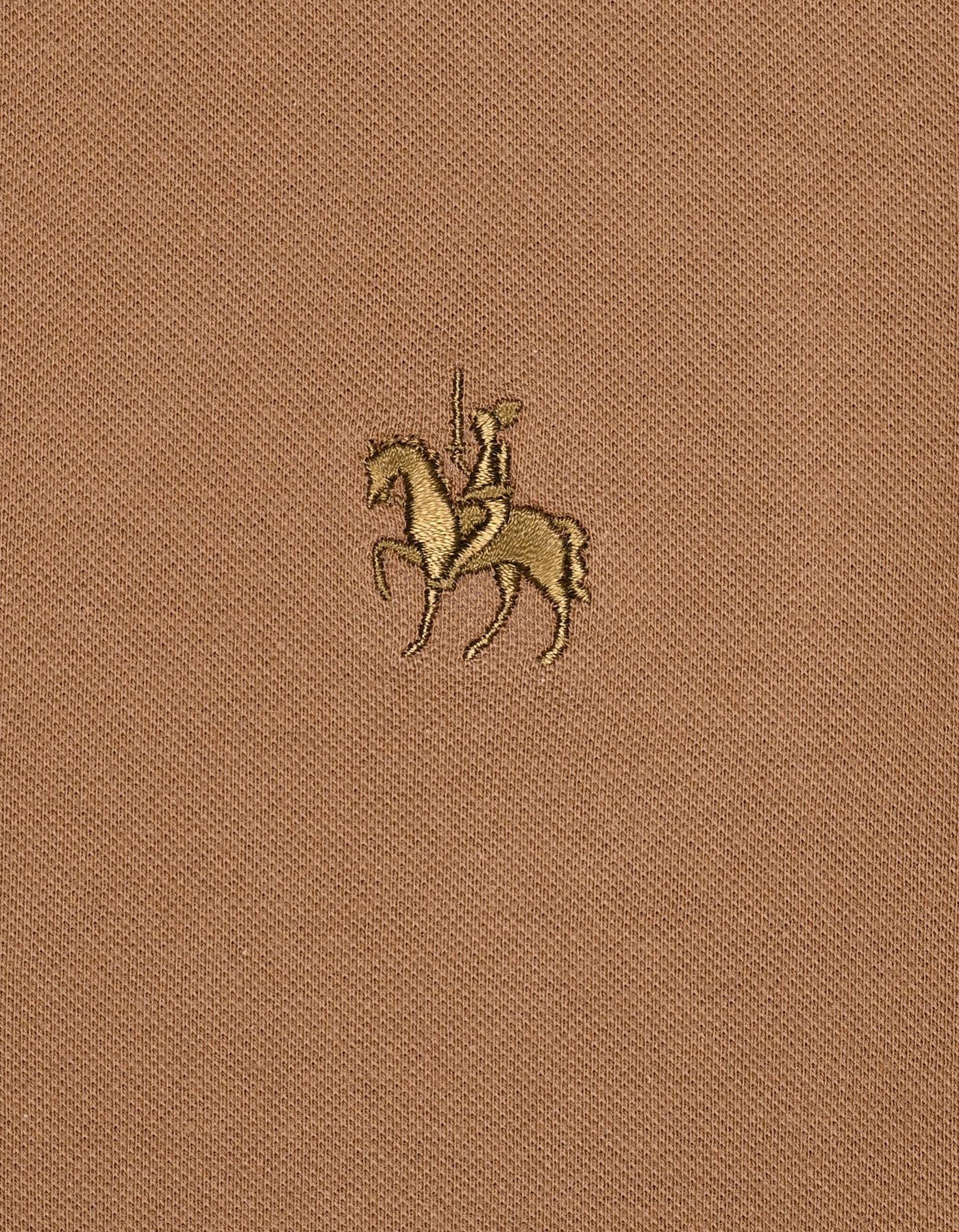 Camel Plain Pique Polo Shirt - Image 4