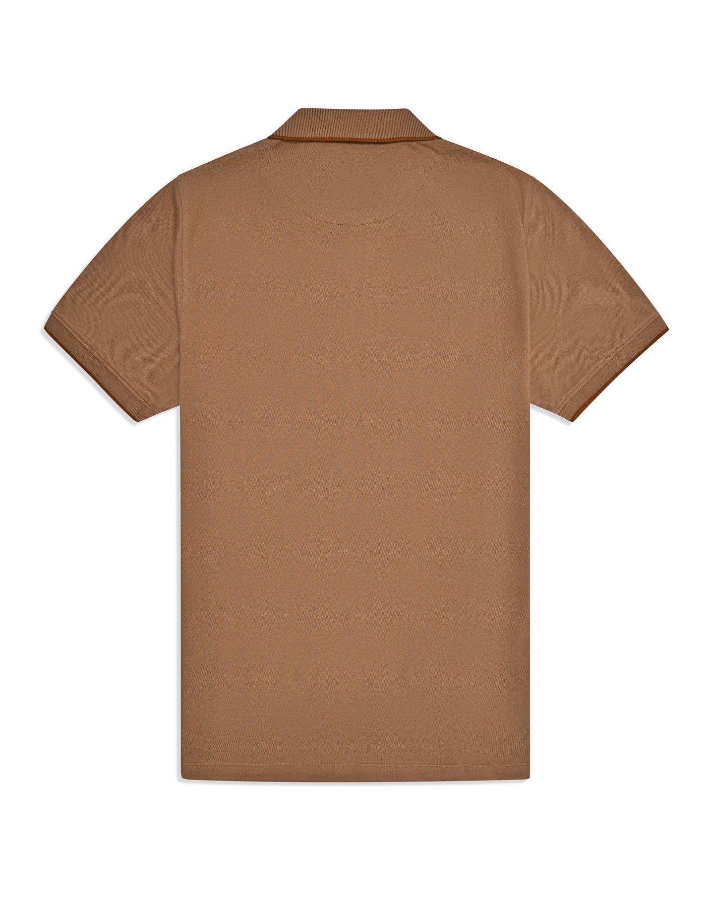 Camel Plain Pique Polo Shirt - Image 5