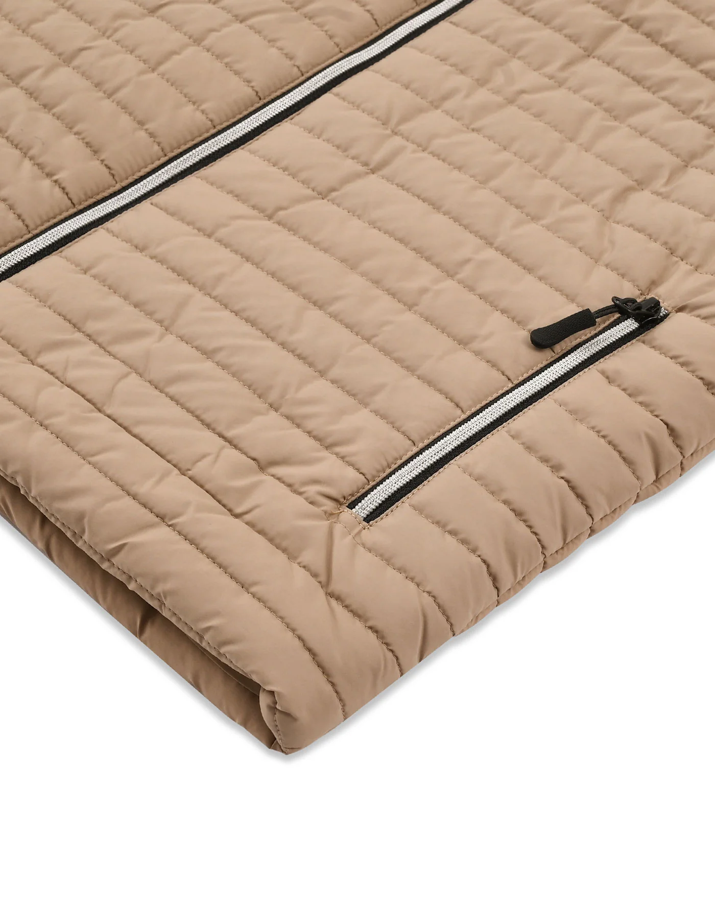 Camel Plain Puffer Gilet Jacket - Image 4