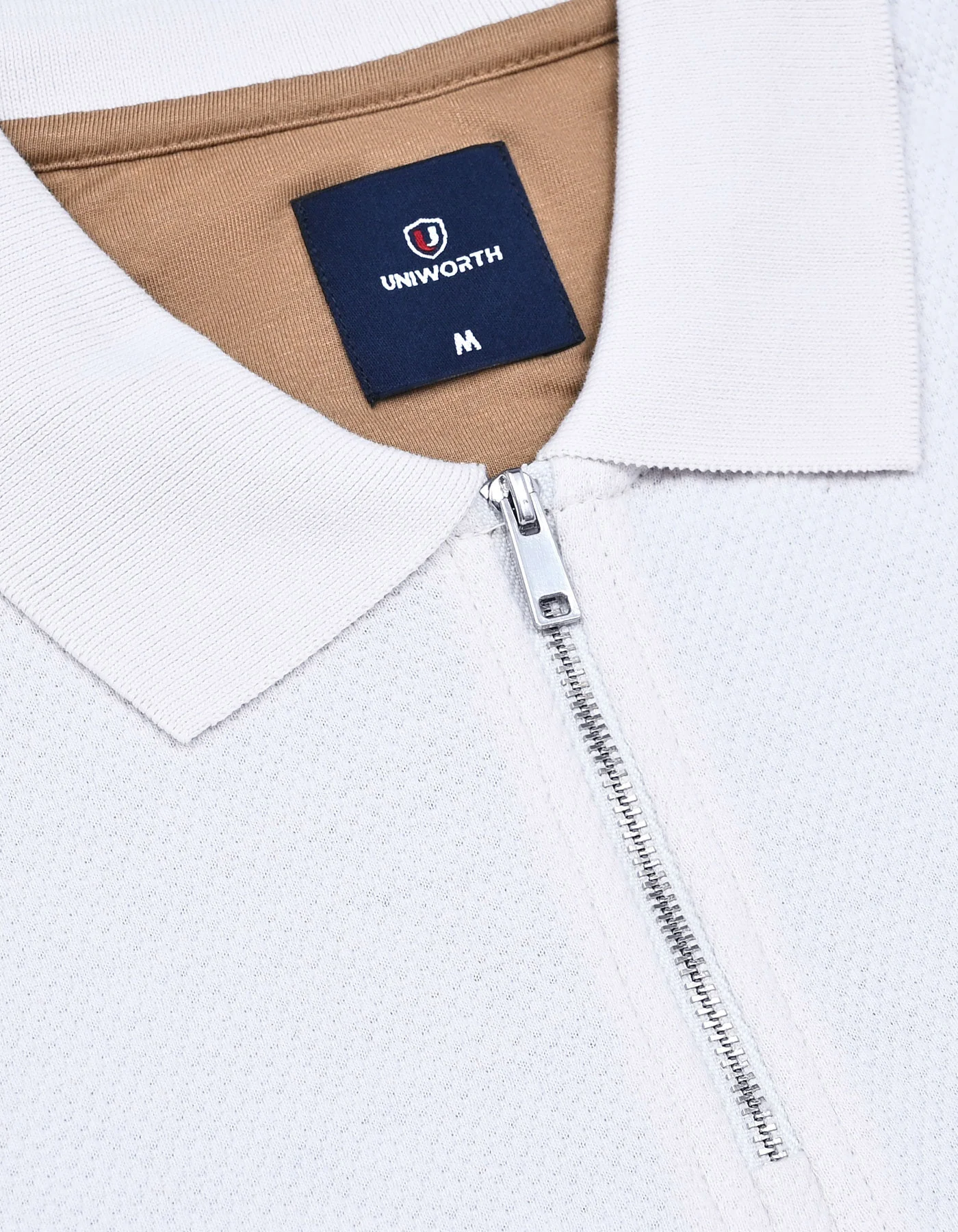 Camel Texture Color Block Polo Shirt - Image 4
