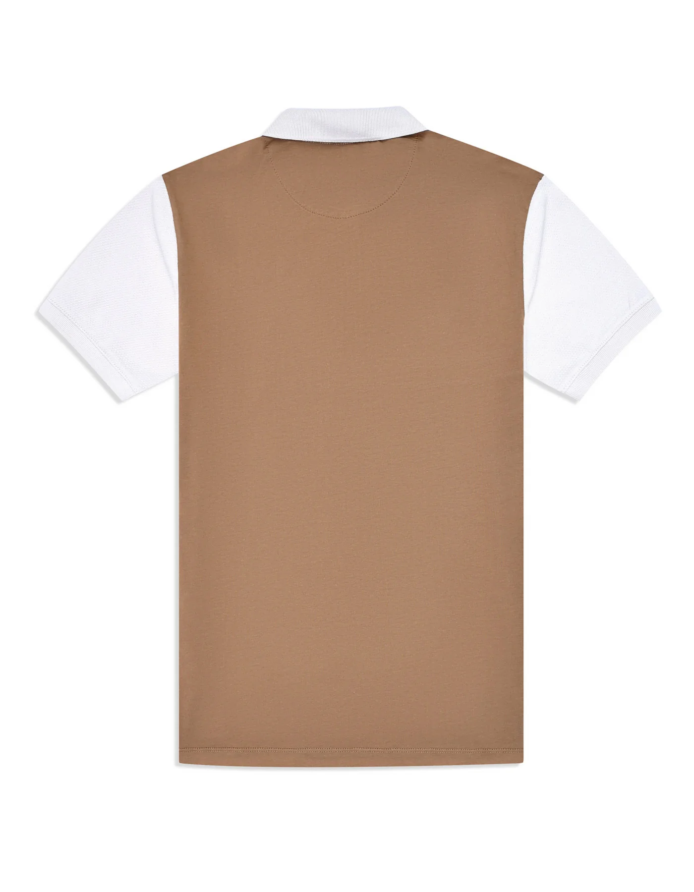Camel Texture Color Block Polo Shirt - Image 5