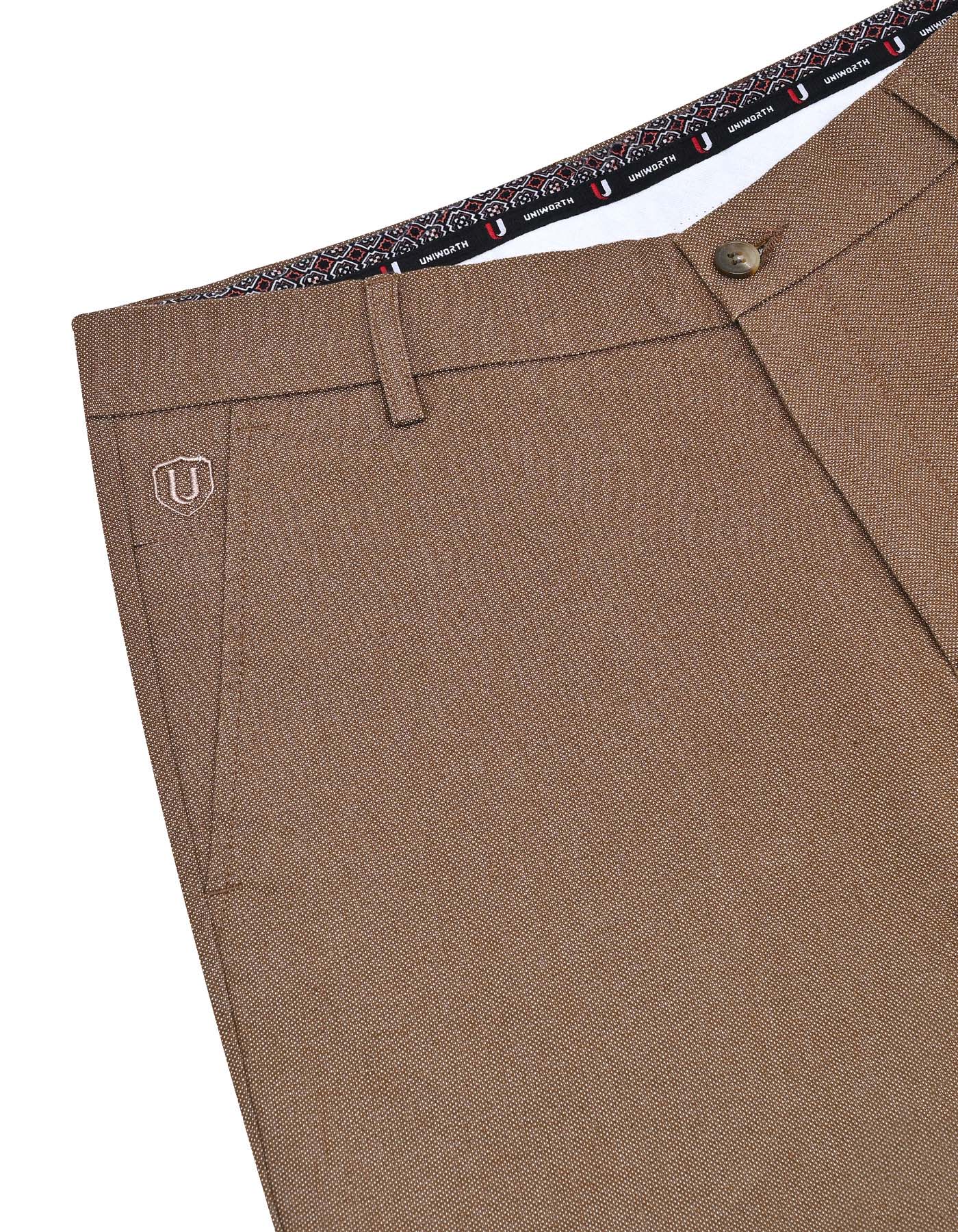 Camel Texture Smart Fit Cotton Trouser - Image 3