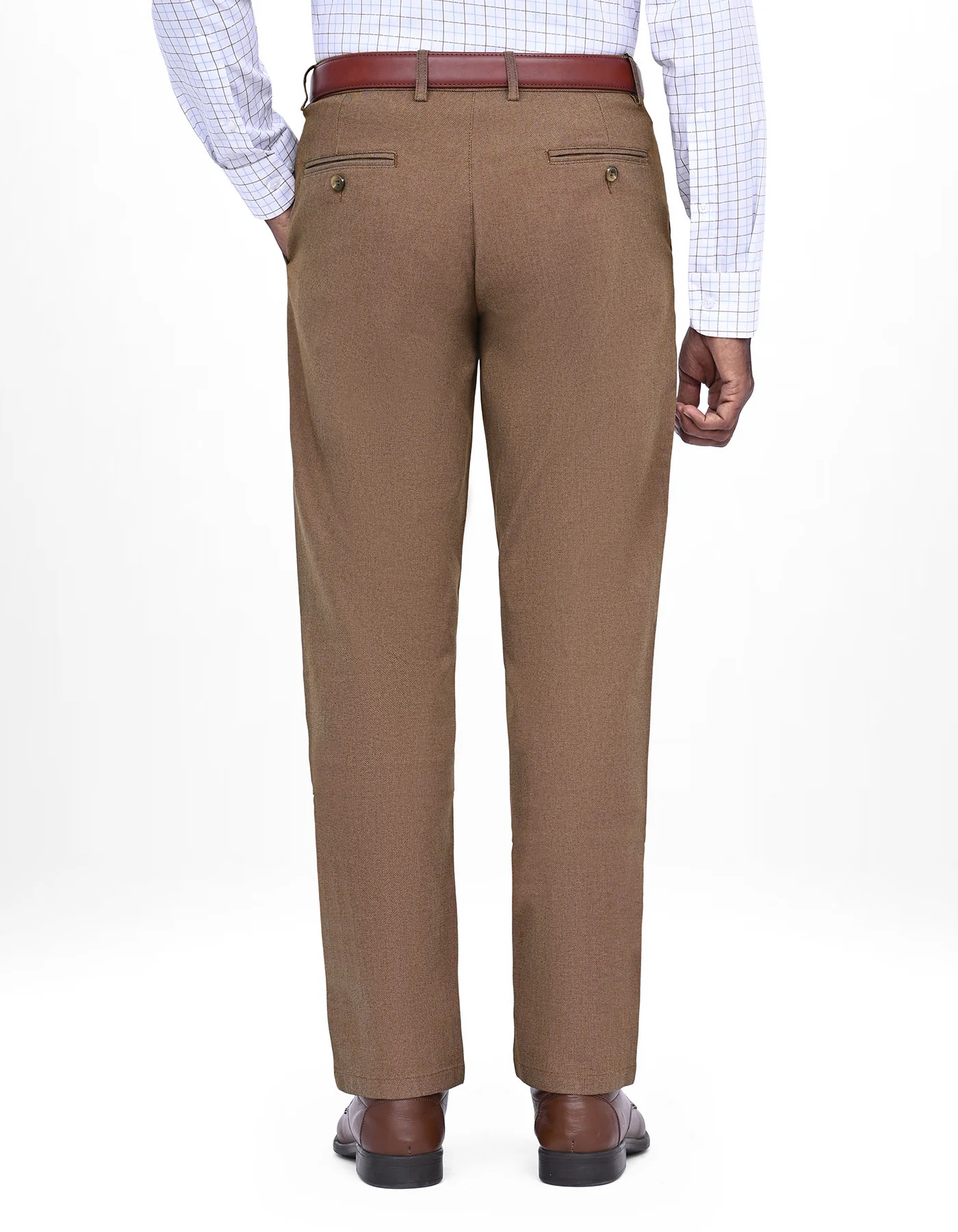 Camel Texture Smart Fit Cotton Trouser - Image 5
