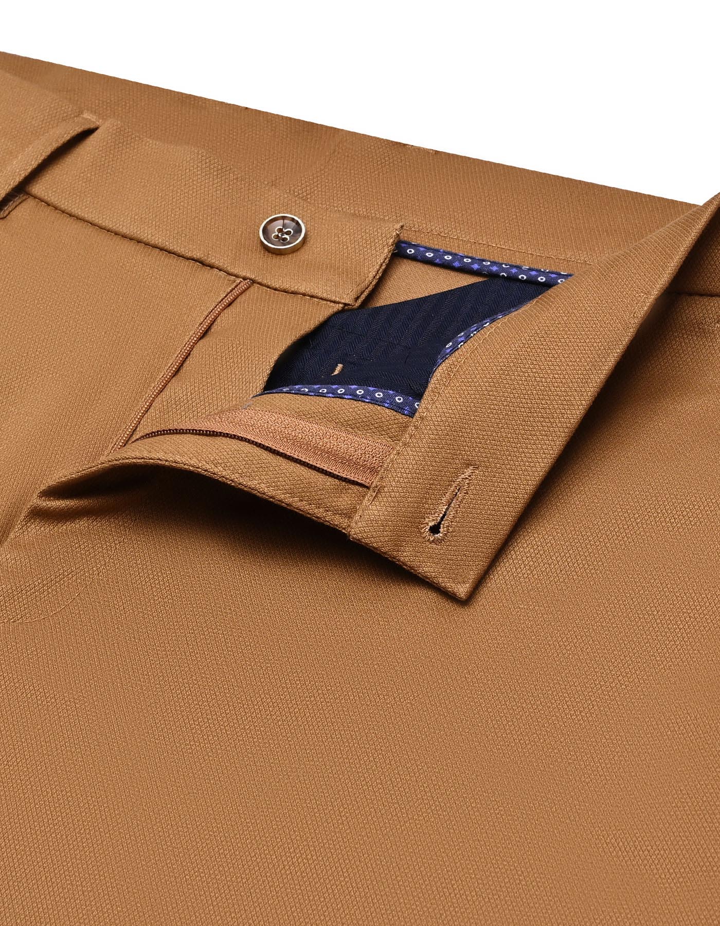 Camel Texture Smart Fit Cotton Trouser - Image 2